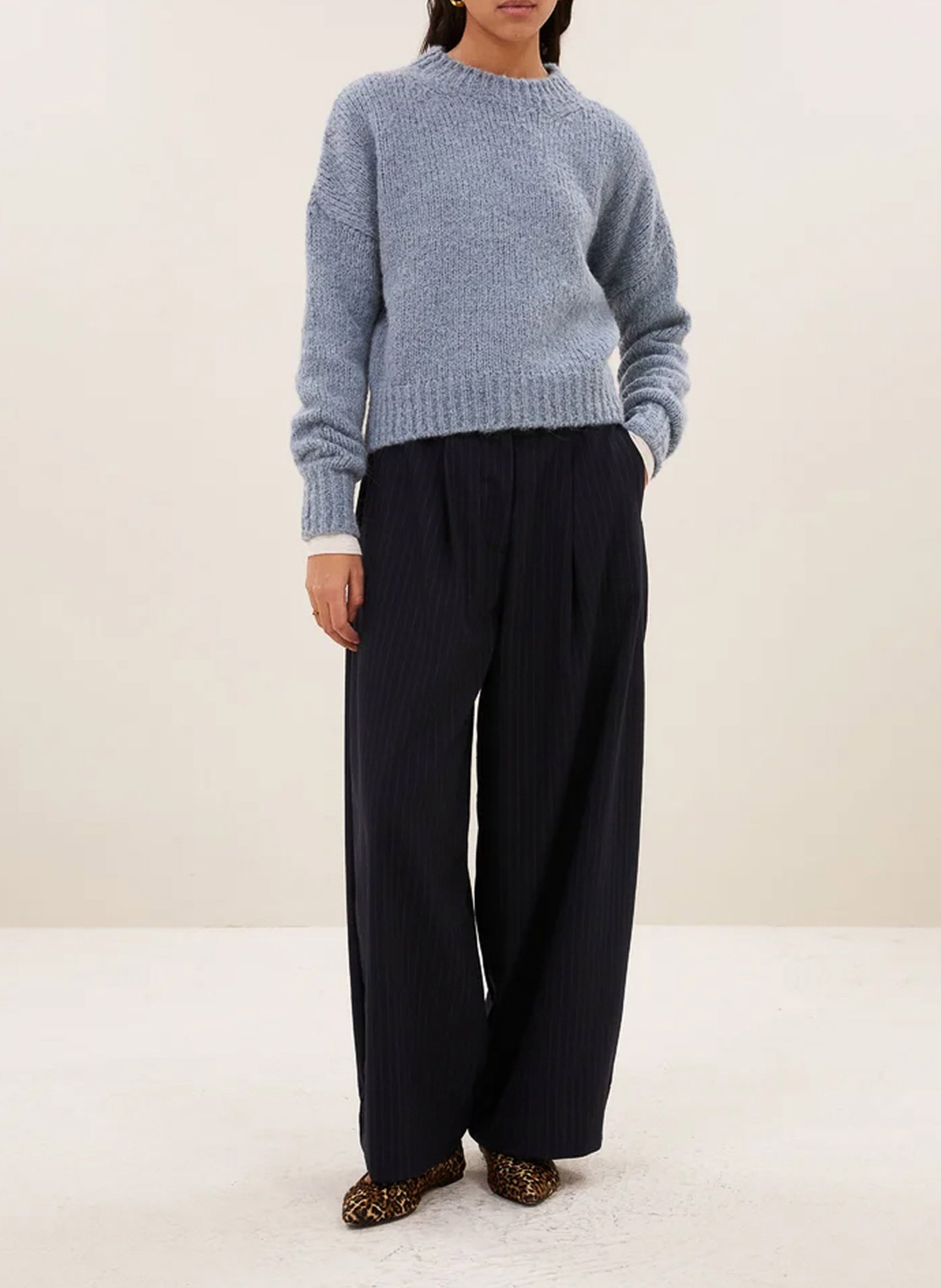 Pull oversize en maille BY BAR Bleu