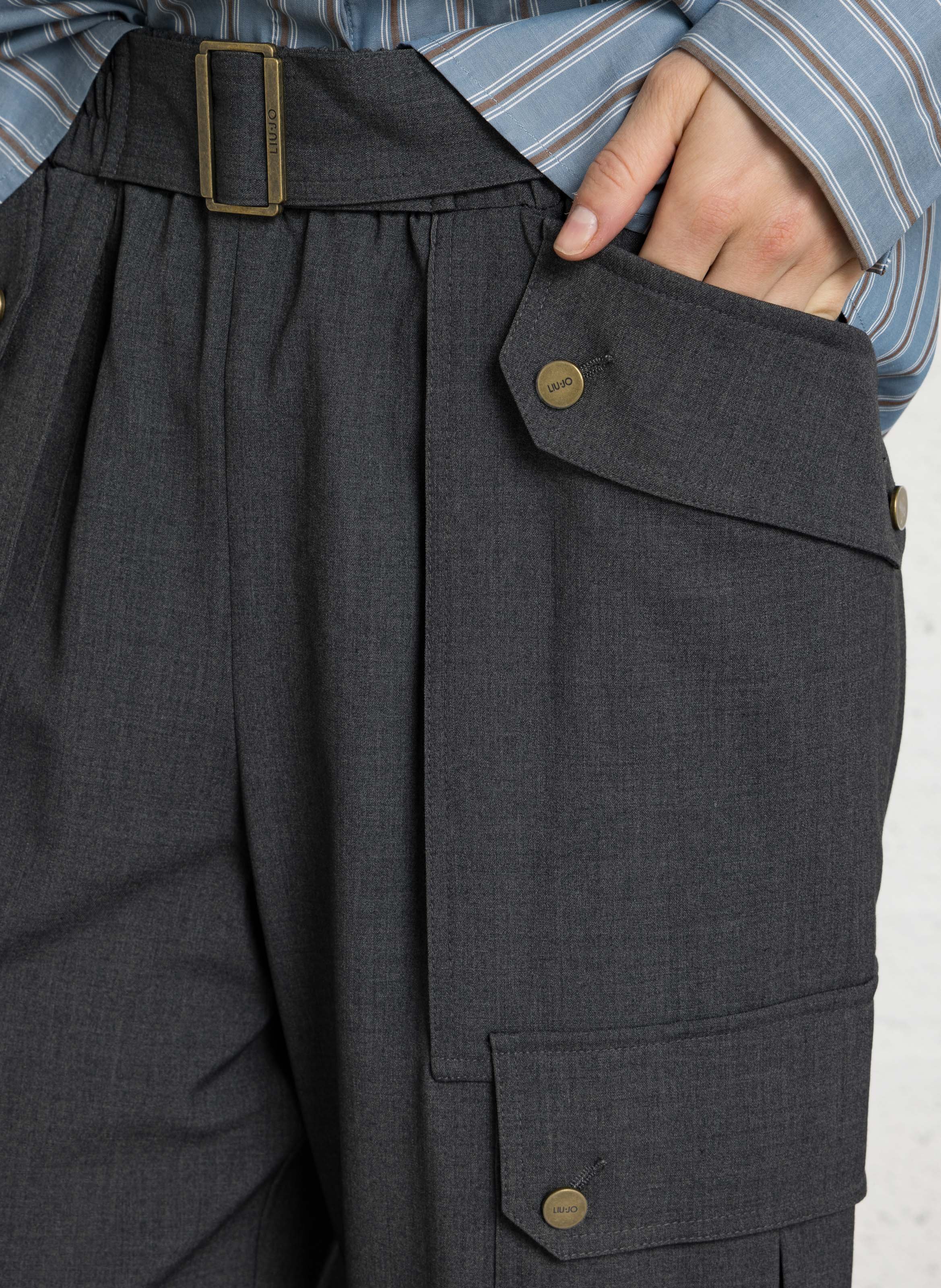 High-waisted wide-leg pants LIU JO Grey