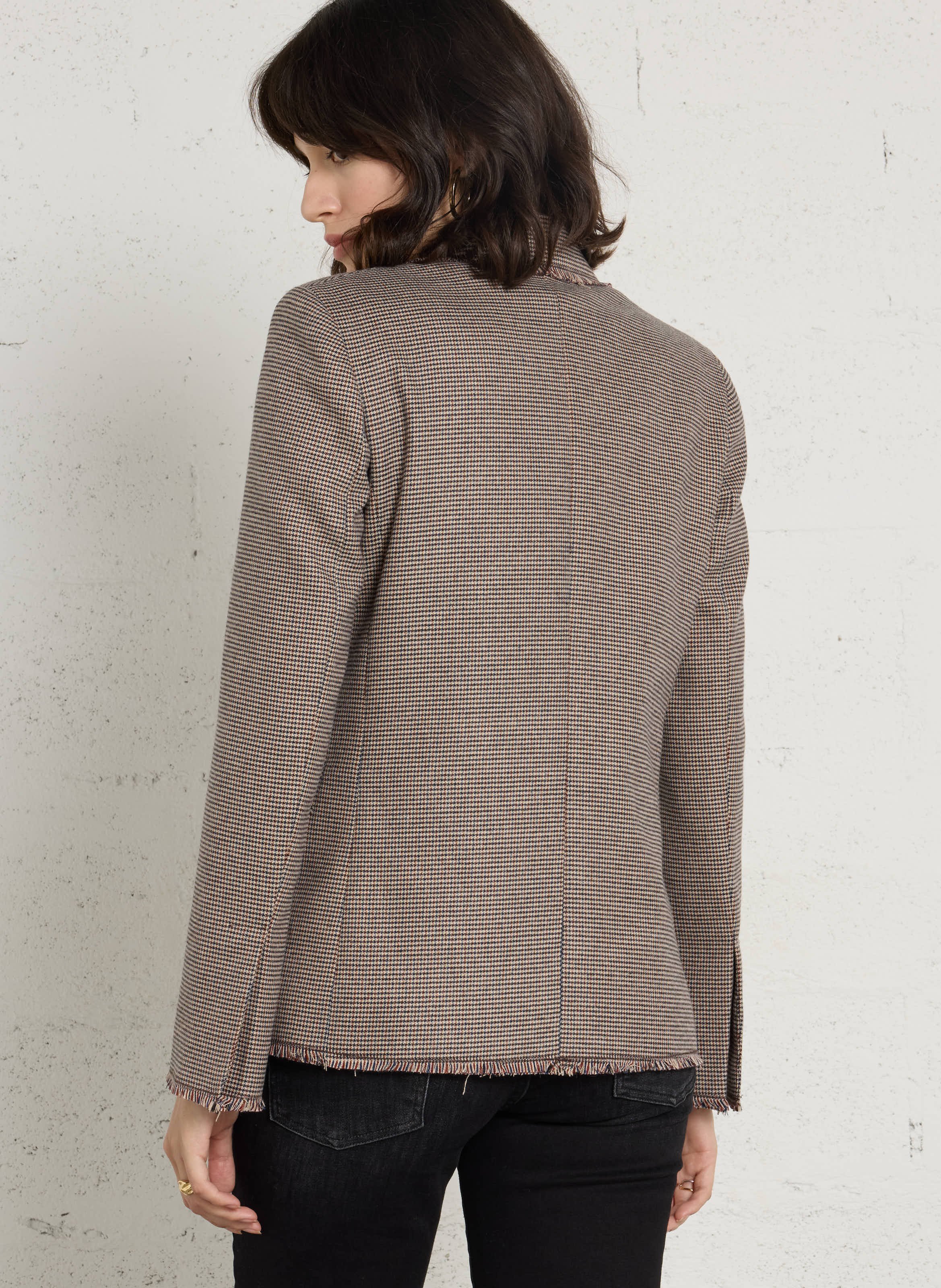 Blazer ajusté à pied-de-poule LIU JO Marron