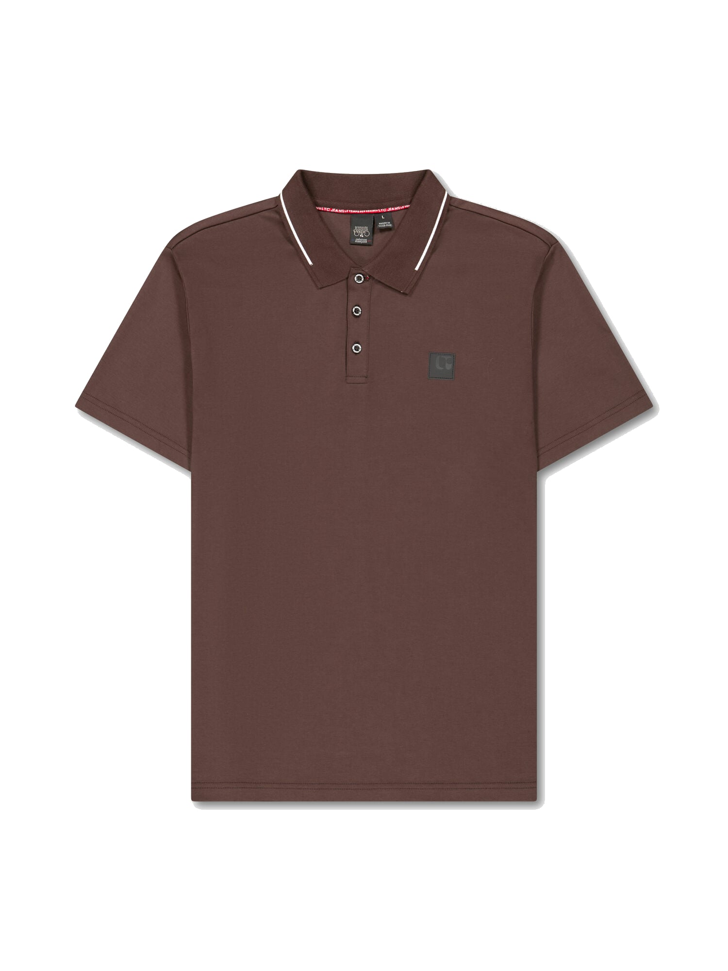 Button-Down Shirt-Collar Polo LE TEMPS DES CERISES Brown