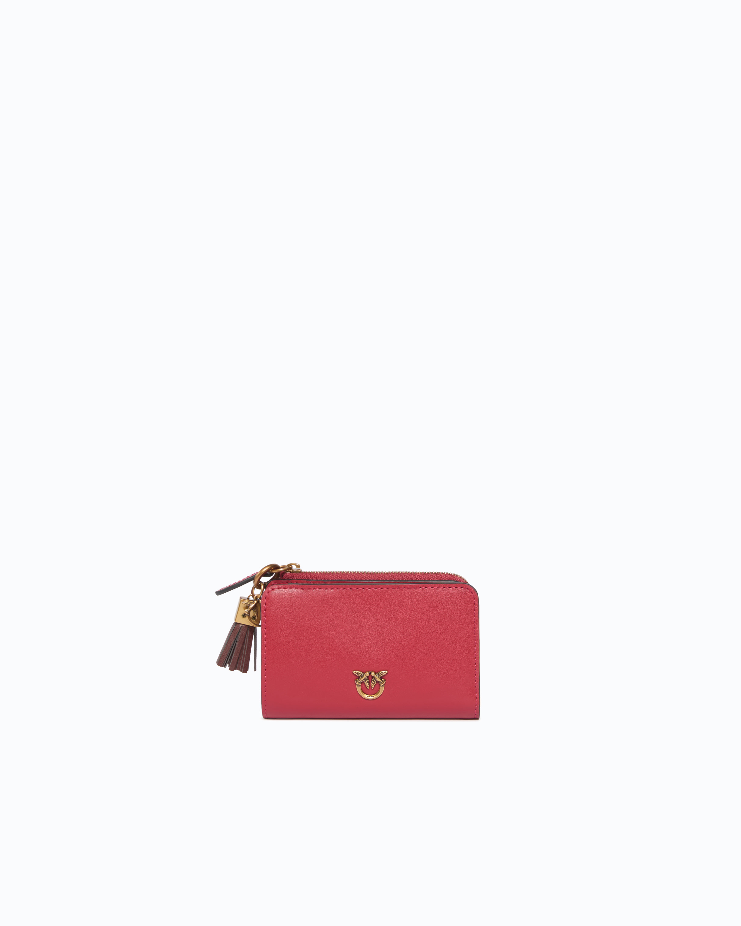 Leather mini wallet with tassel PINKO Multicolored