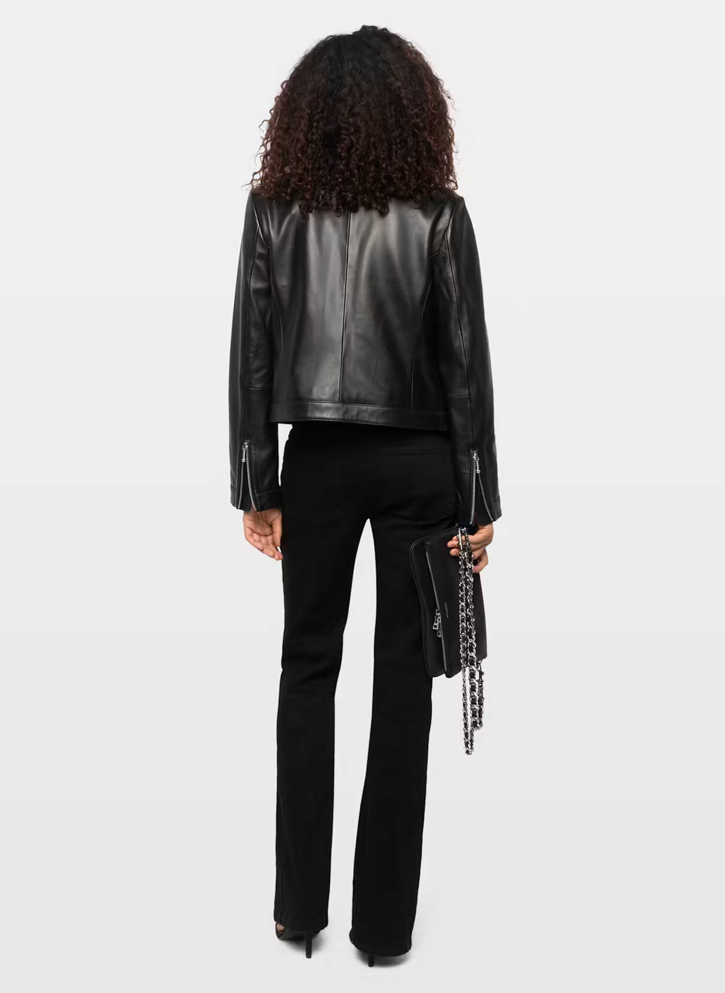 Straight zip-up leather jacket ZADIG&VOLTAIRE Black