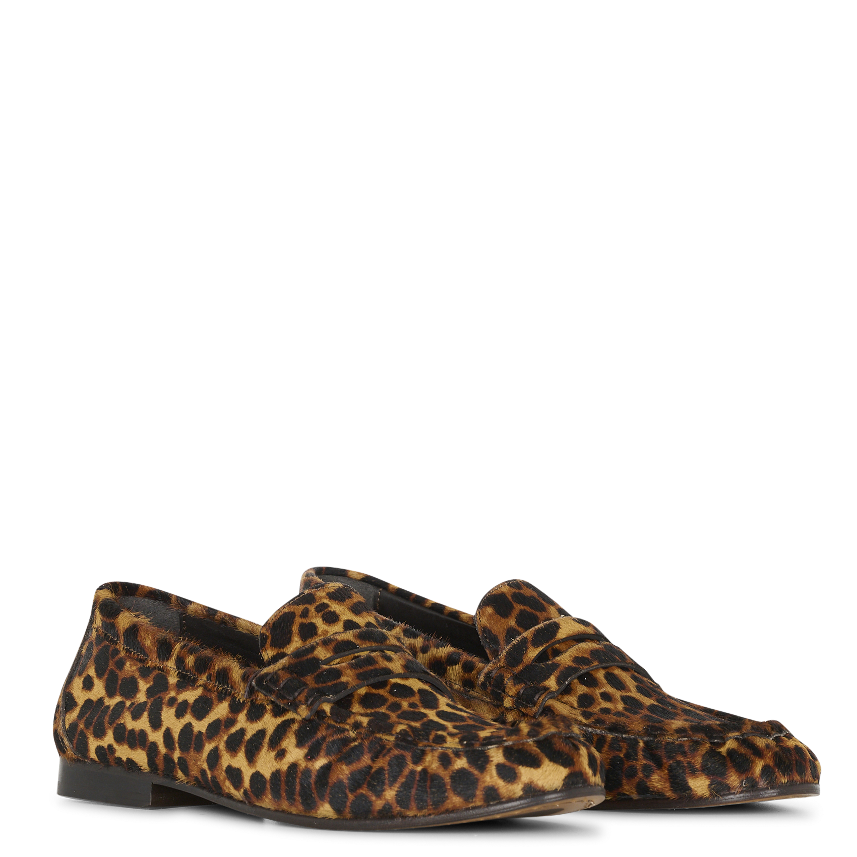 Printed leather loafers POSA Brown