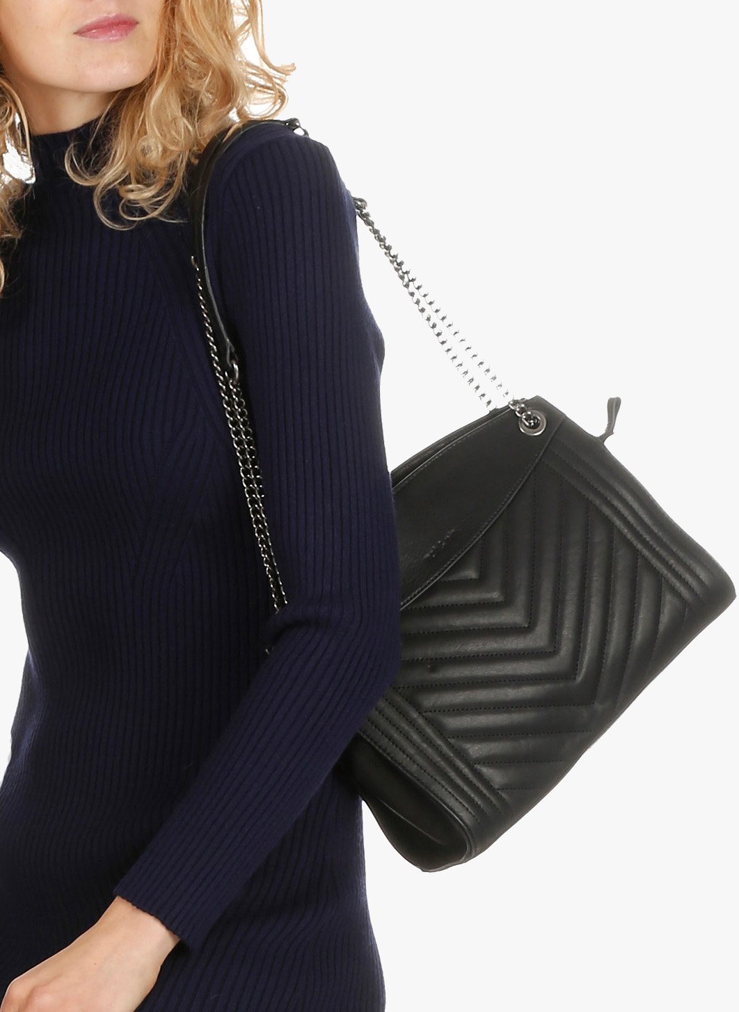 Sac matelassé en cuir NAT & NIN Noir