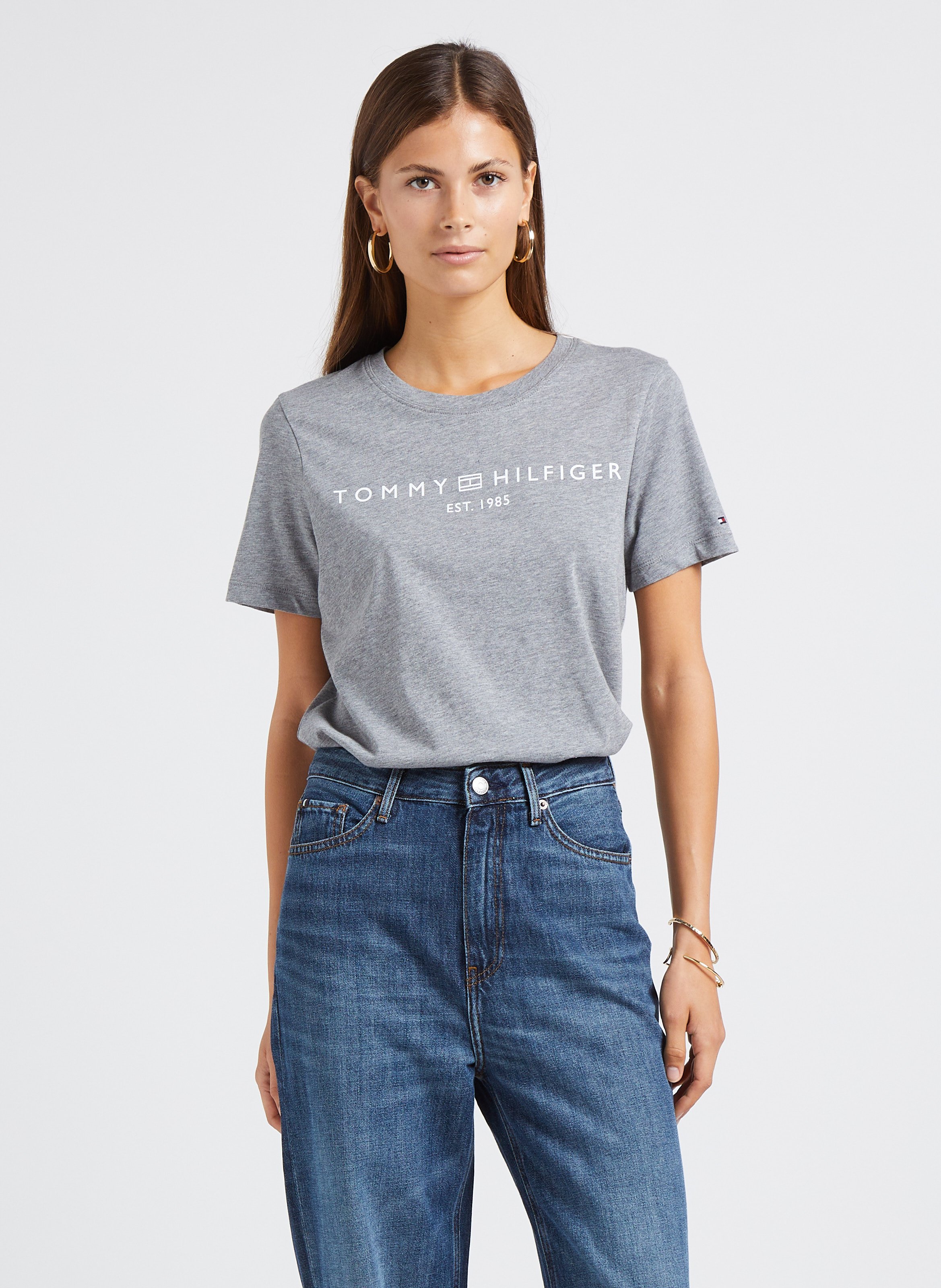 Grey tommy hilfiger store t shirt women's