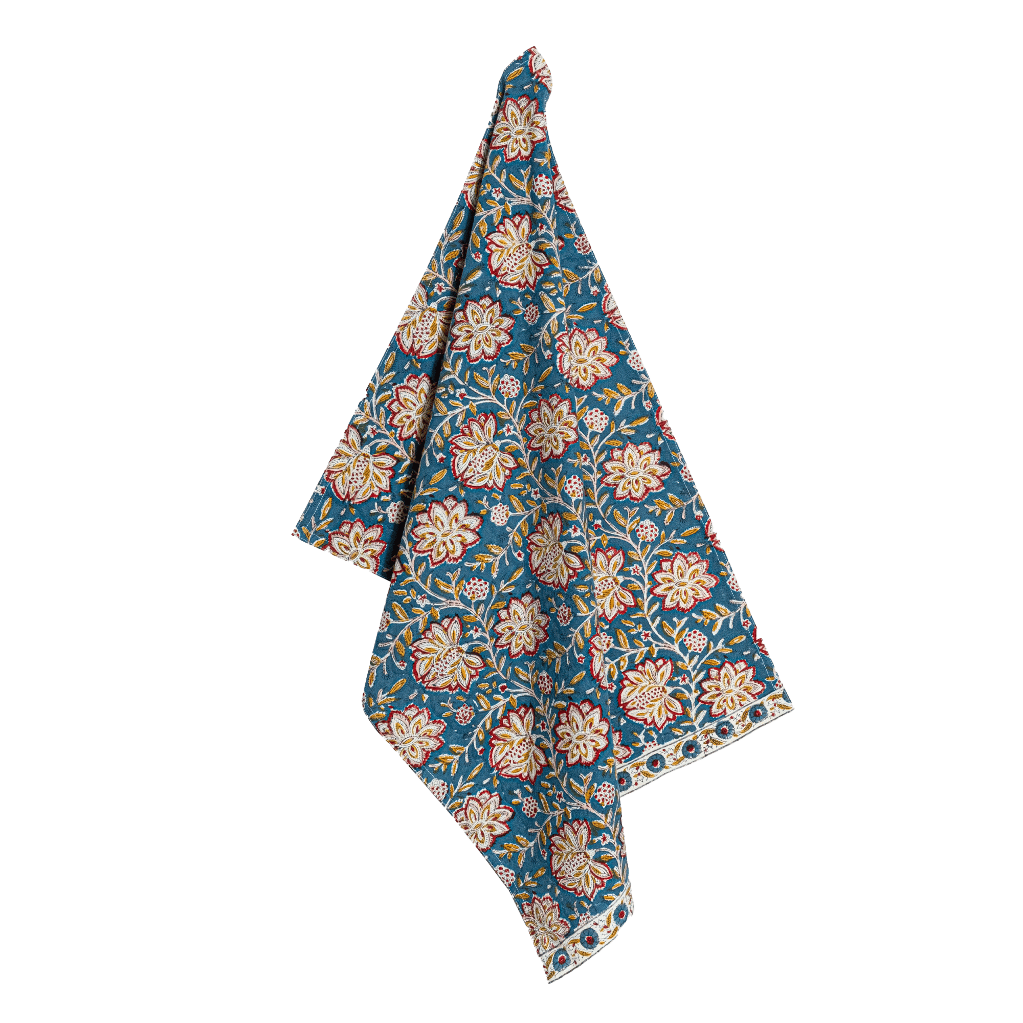 Katoenen theedoek met print GroenJAMINI