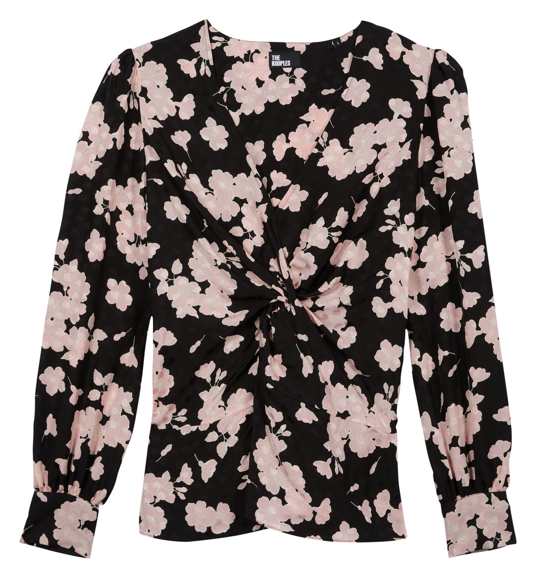 Top col V imprimé avec drapé THE KOOPLES Noir