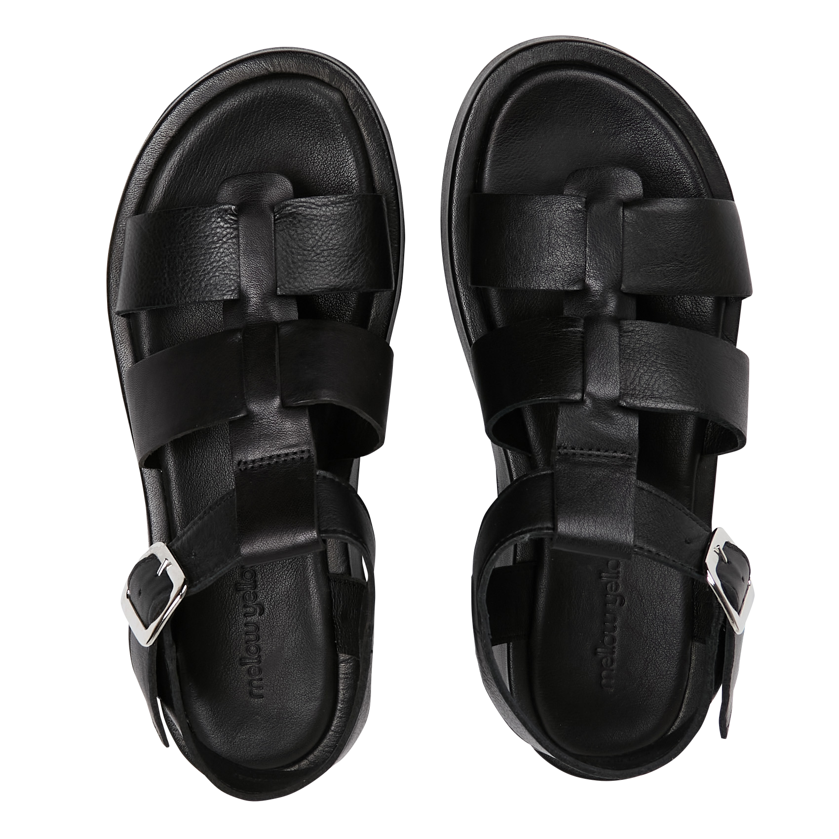 Plateausandalen aus Leder MELLOW YELLOW Schwarz