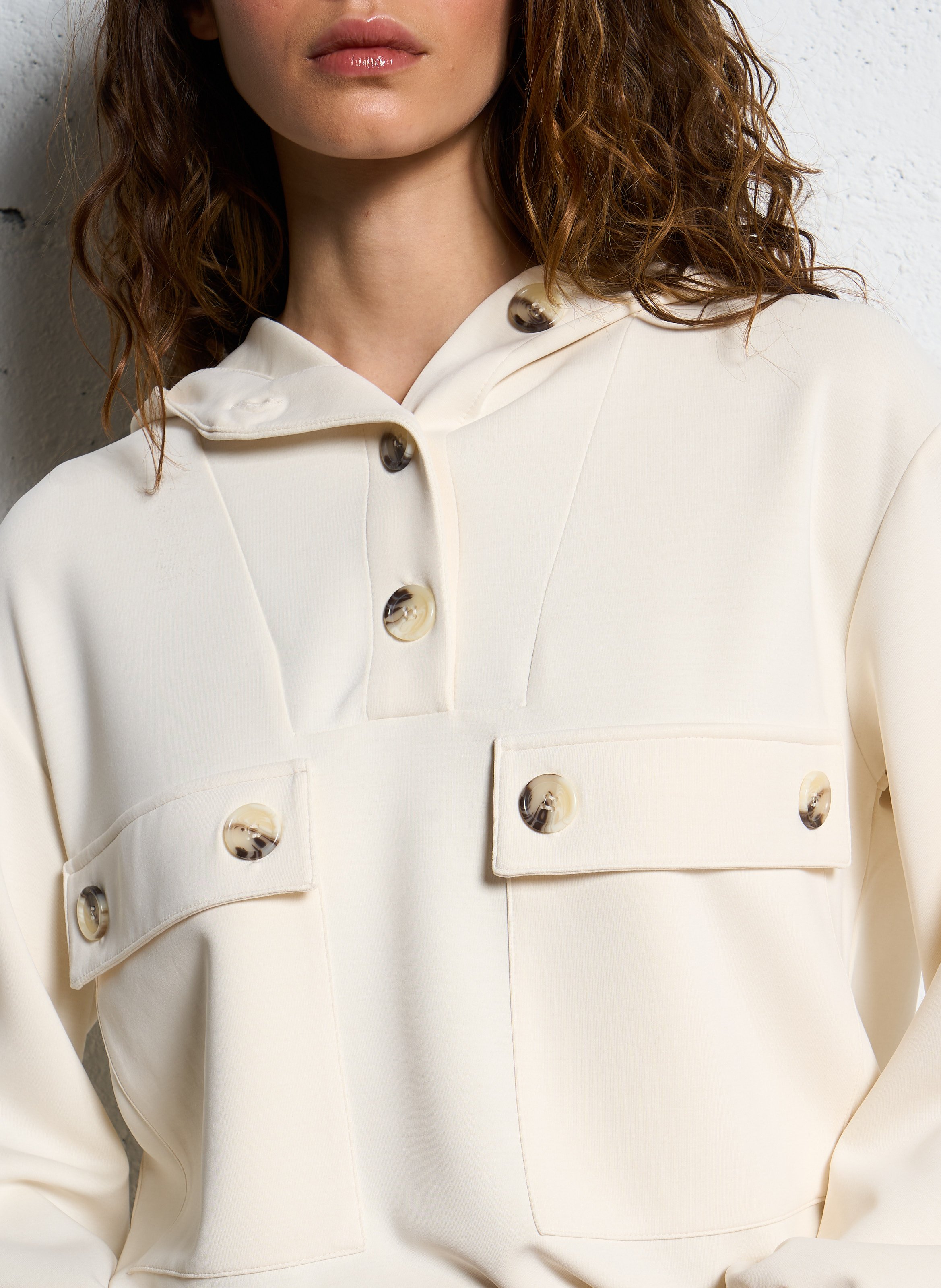 Sweat-shirt ample à capuche  MAISON 123 Beige