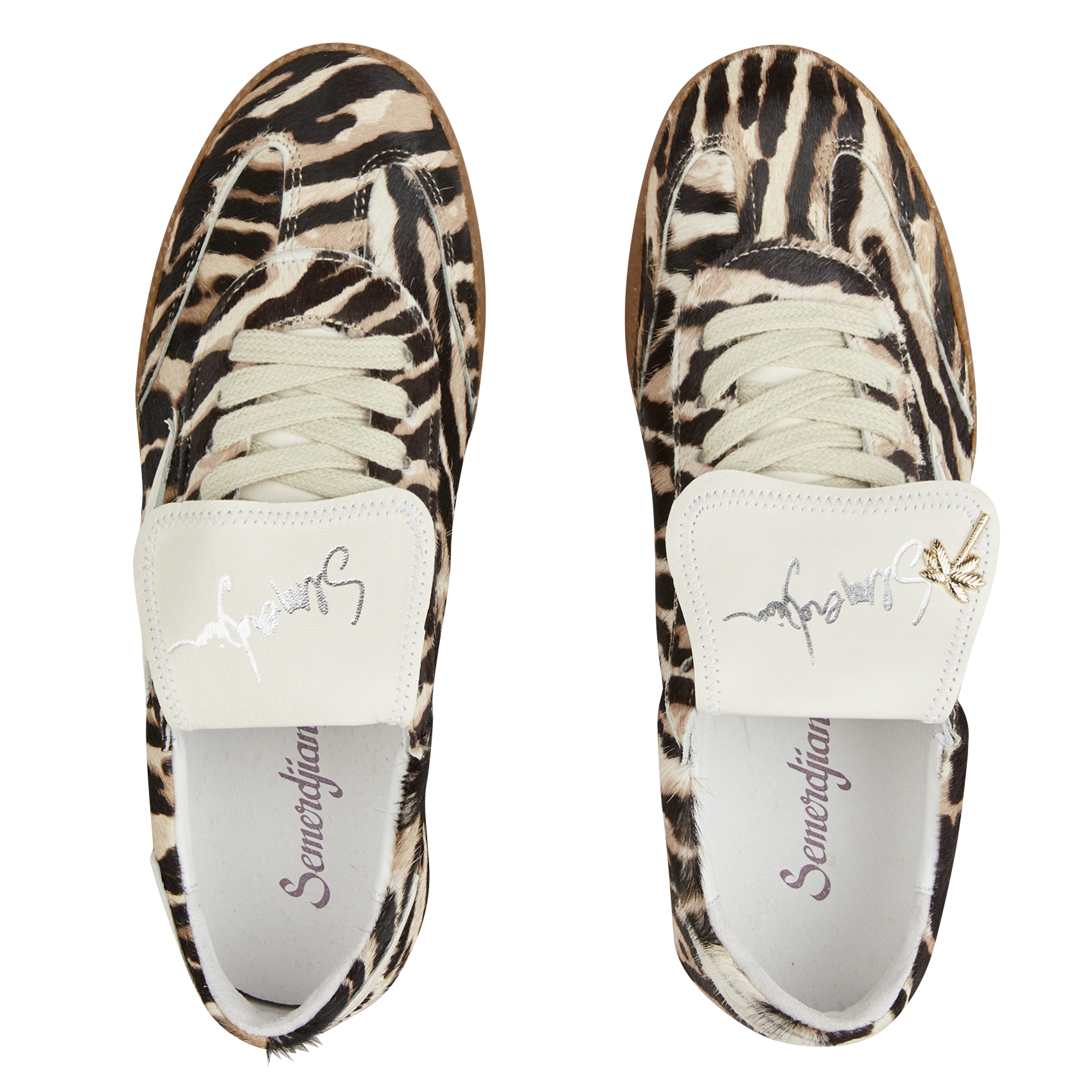 Baskets basses léopard en cuir SEMERDJIAN - SMR Marron