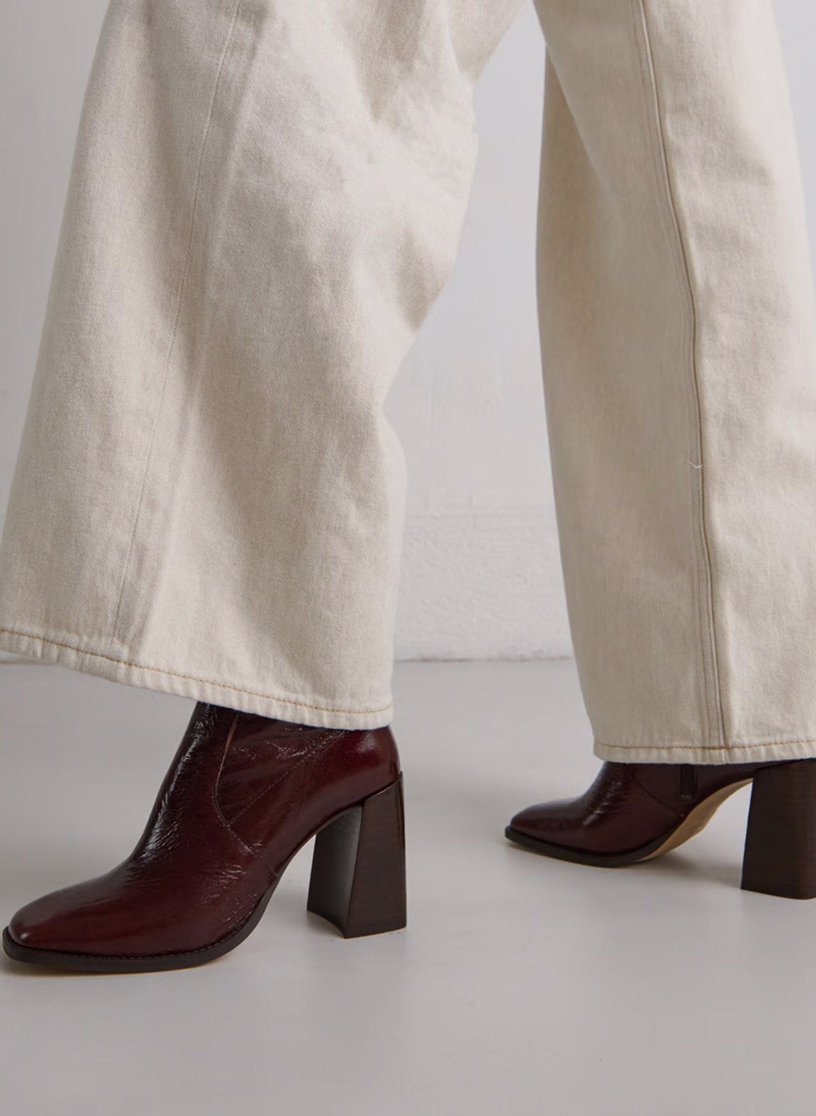 Cracked leather mid-calf boots JONAK Brown