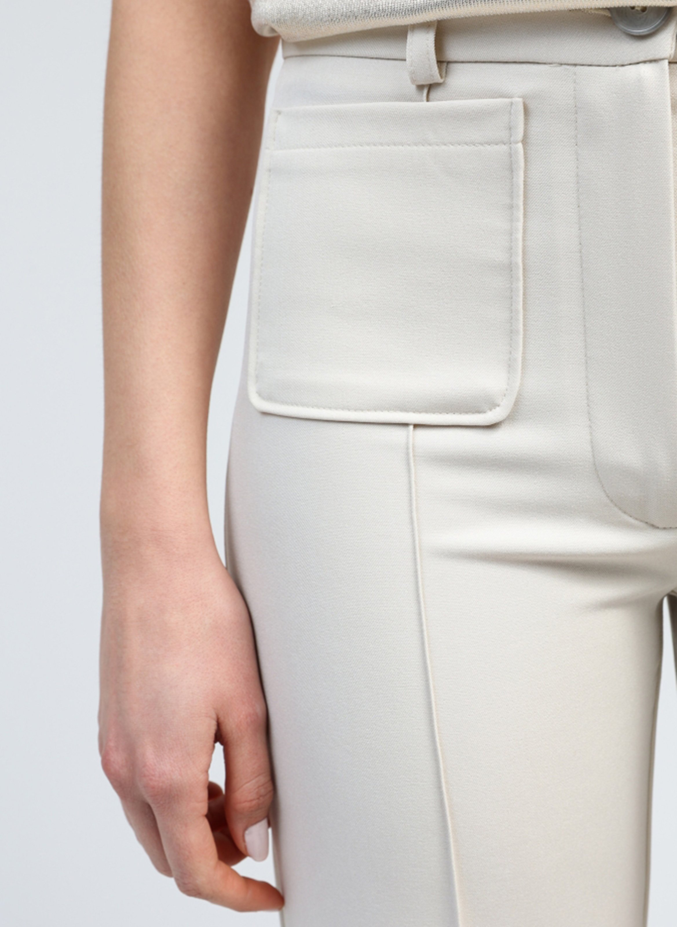 Straight pants with darts AN'GE Beige