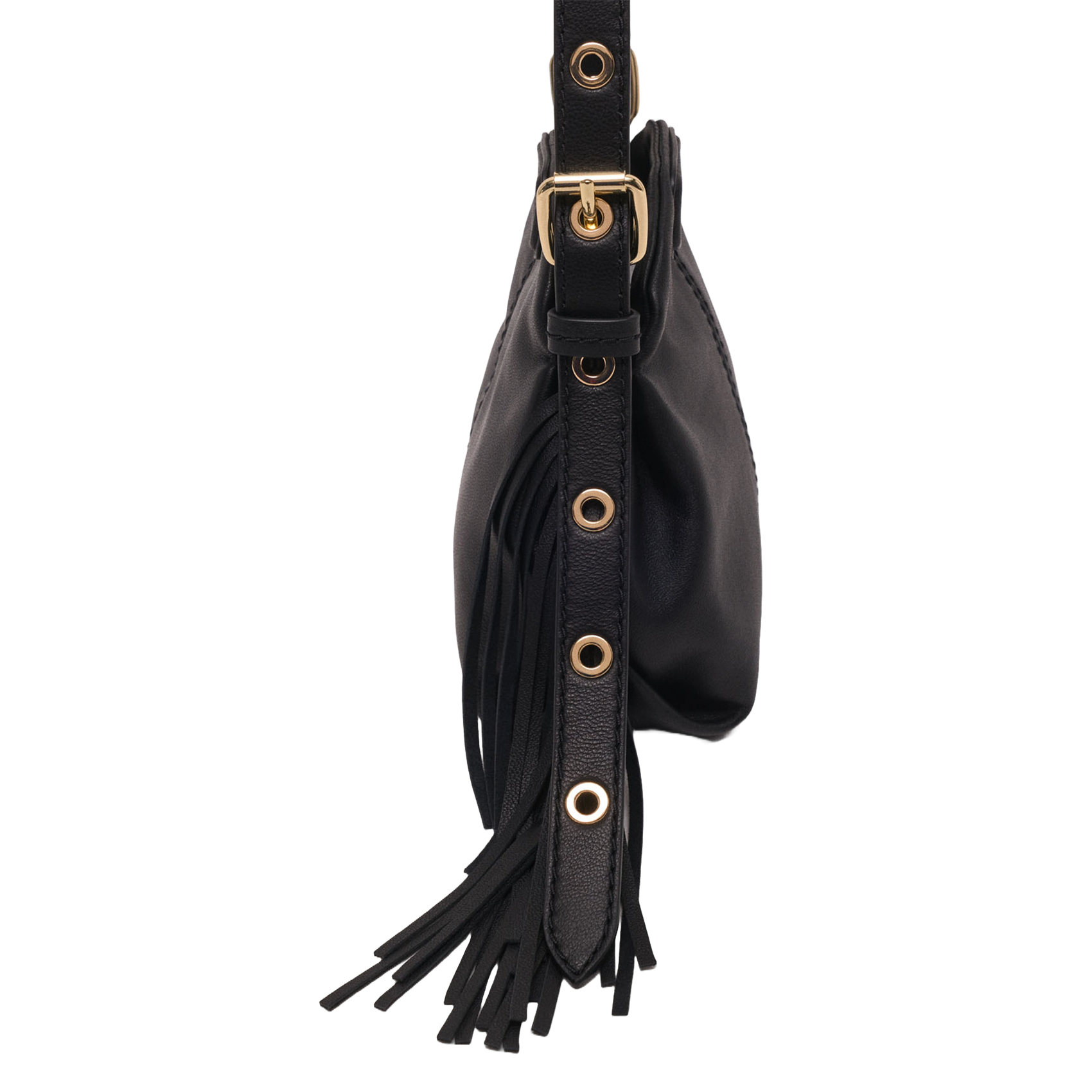 Sac bandoulière en cuir MAJE Noir