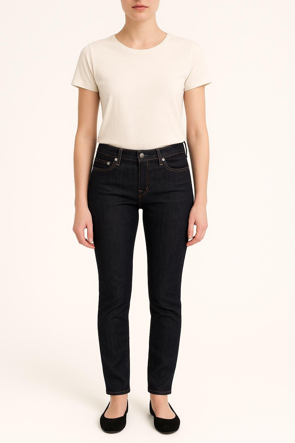 Cropped slim jeans with studs FILIPPA K - Seconde Main Blue