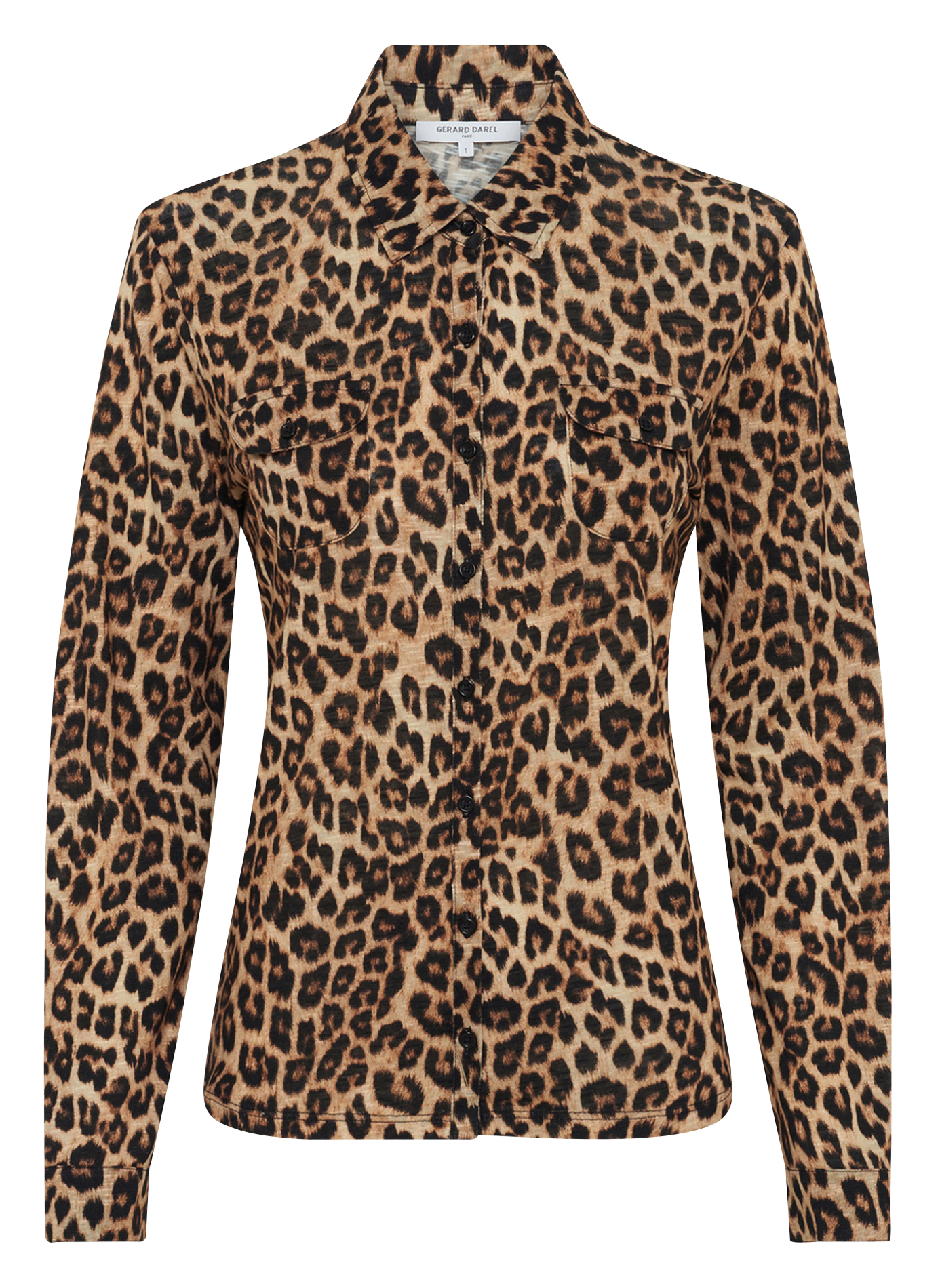 Chemise droite en coton mélangé imprimé GERARD DAREL Marron