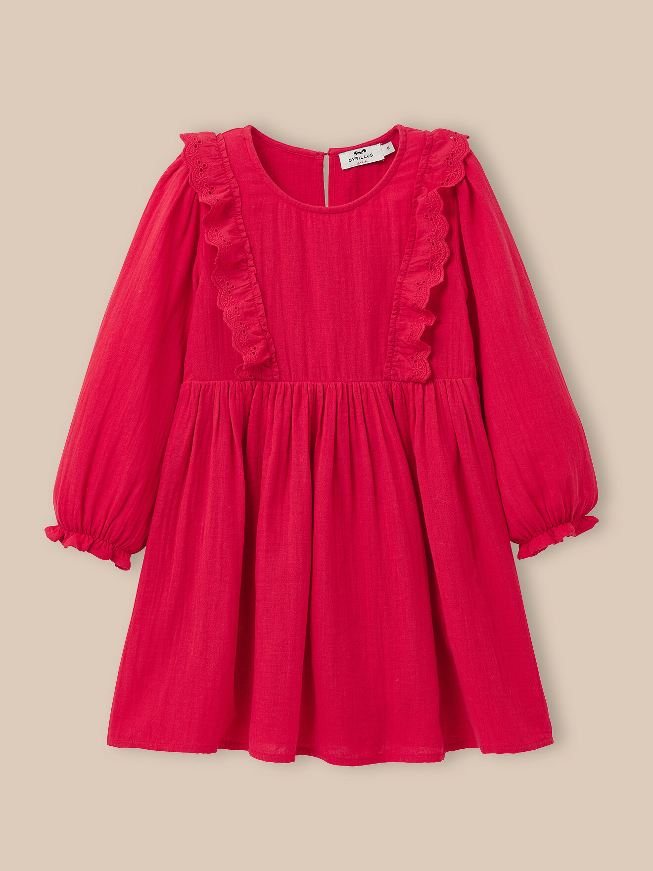 Cotton gauze dress CYRILLUS Red