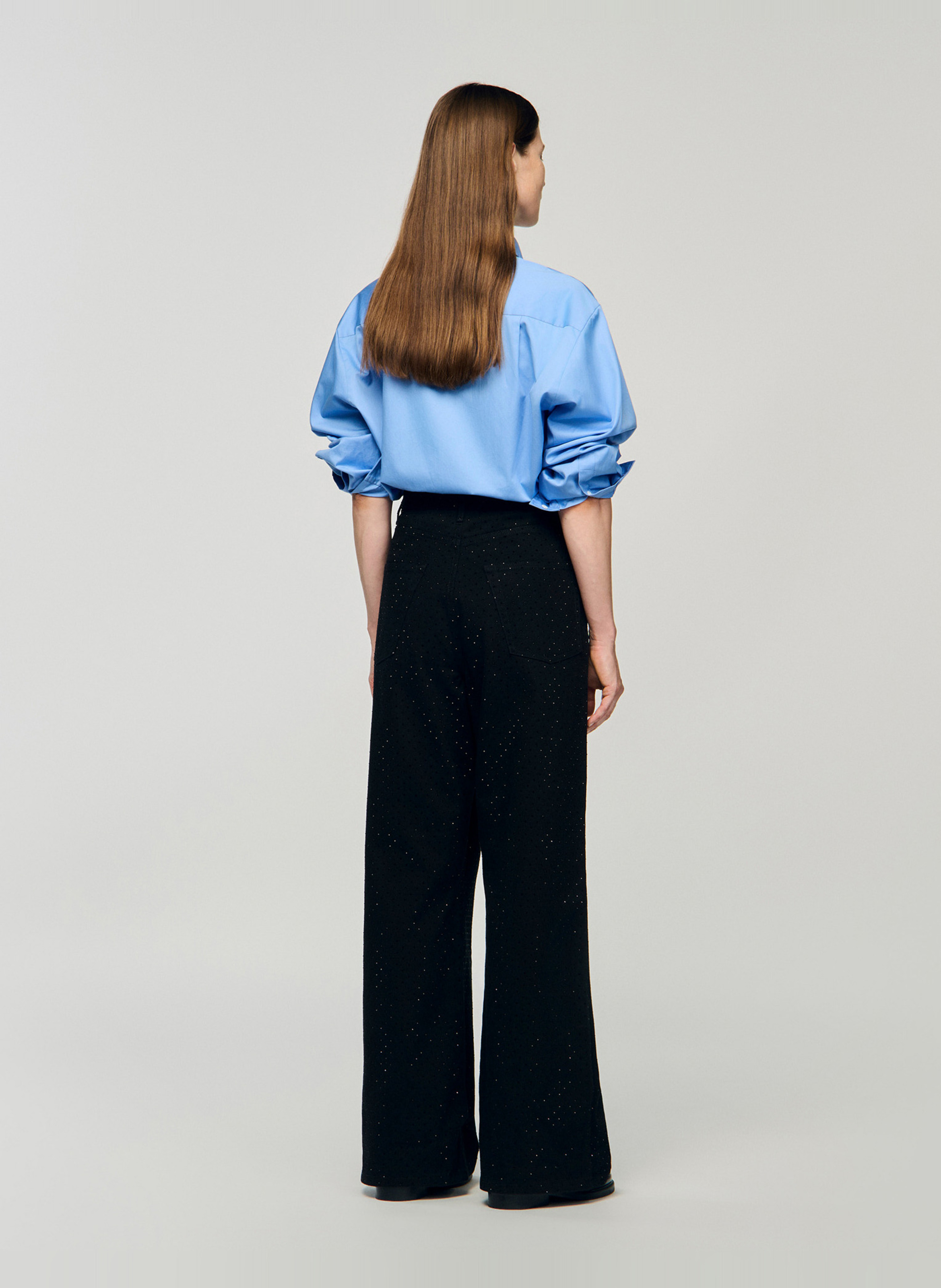 Wide cotton trousers  SANDRO Black