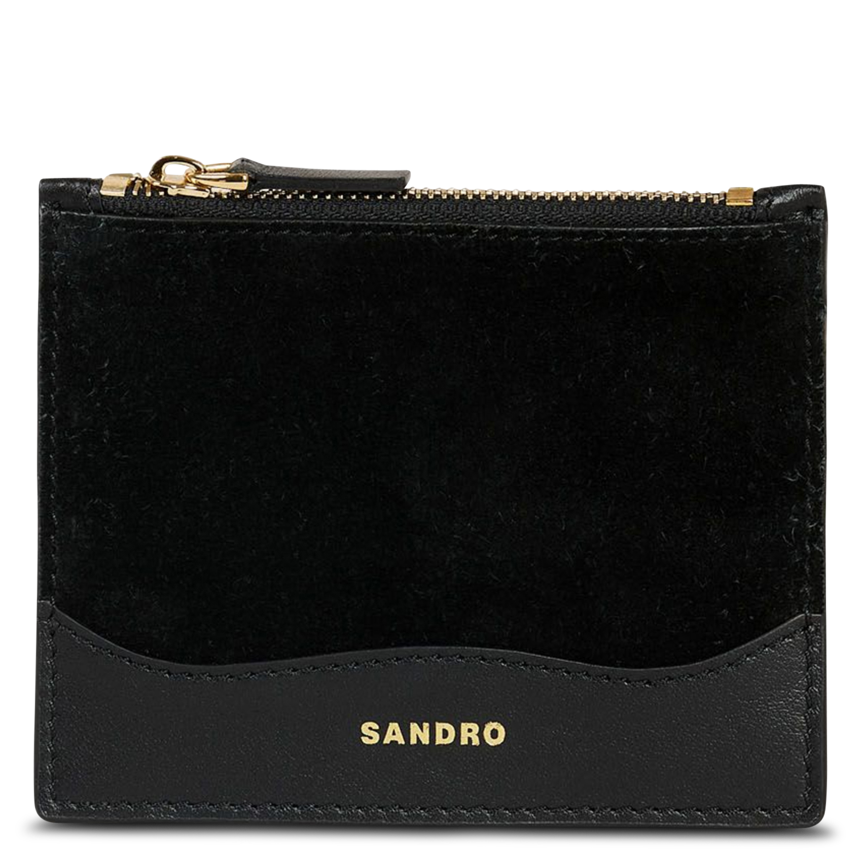 Kaarthouder van lakleer SANDRO Zwart