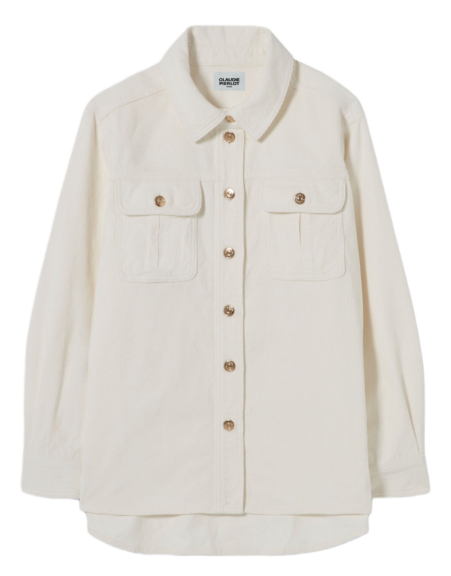 Oversized plain cotton shirt CLAUDIE PIERLOT Beige