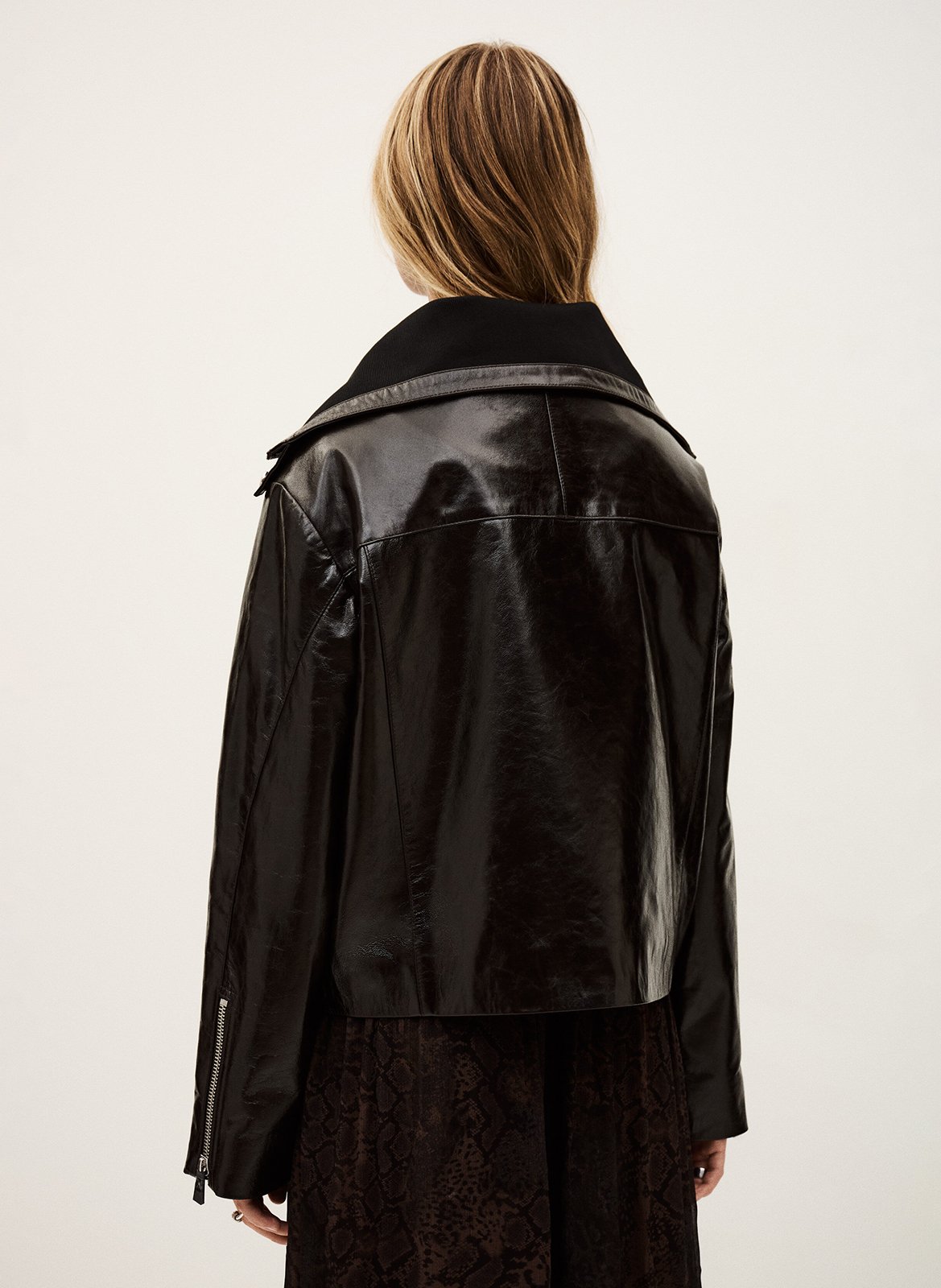 Blouson en cuir BA&SH Noir