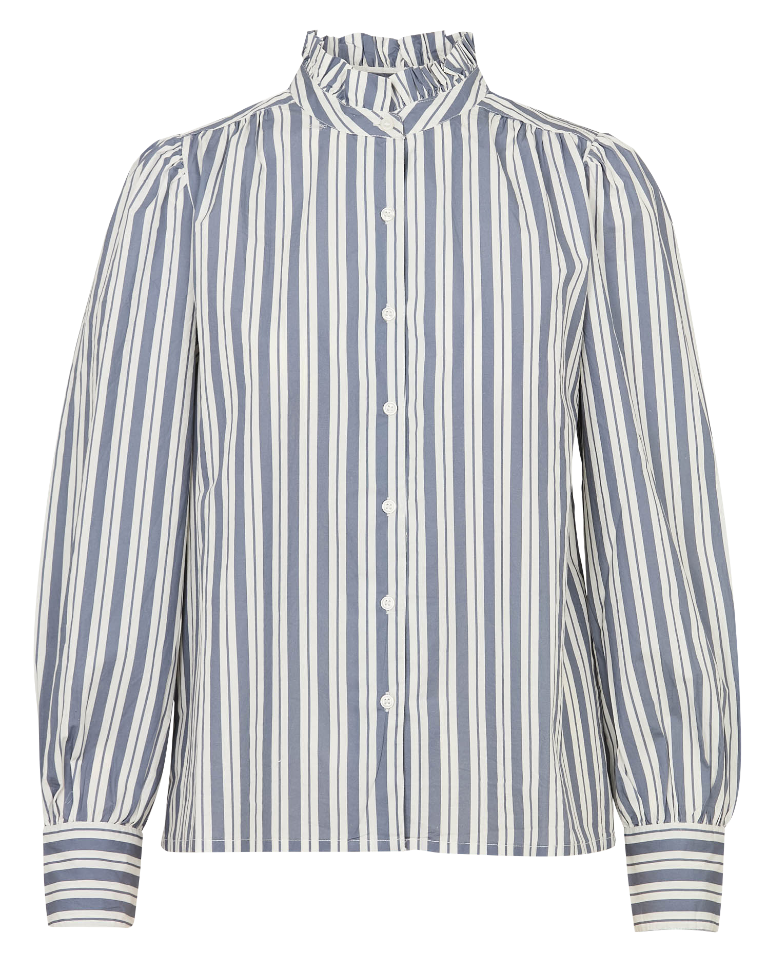 Oversized Victorian collar cotton shirt PETITE MENDIGOTE Blue