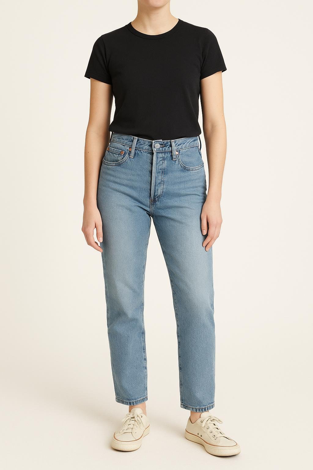 Cropped slim jeans with studs LEVI'S - Seconde main Blue