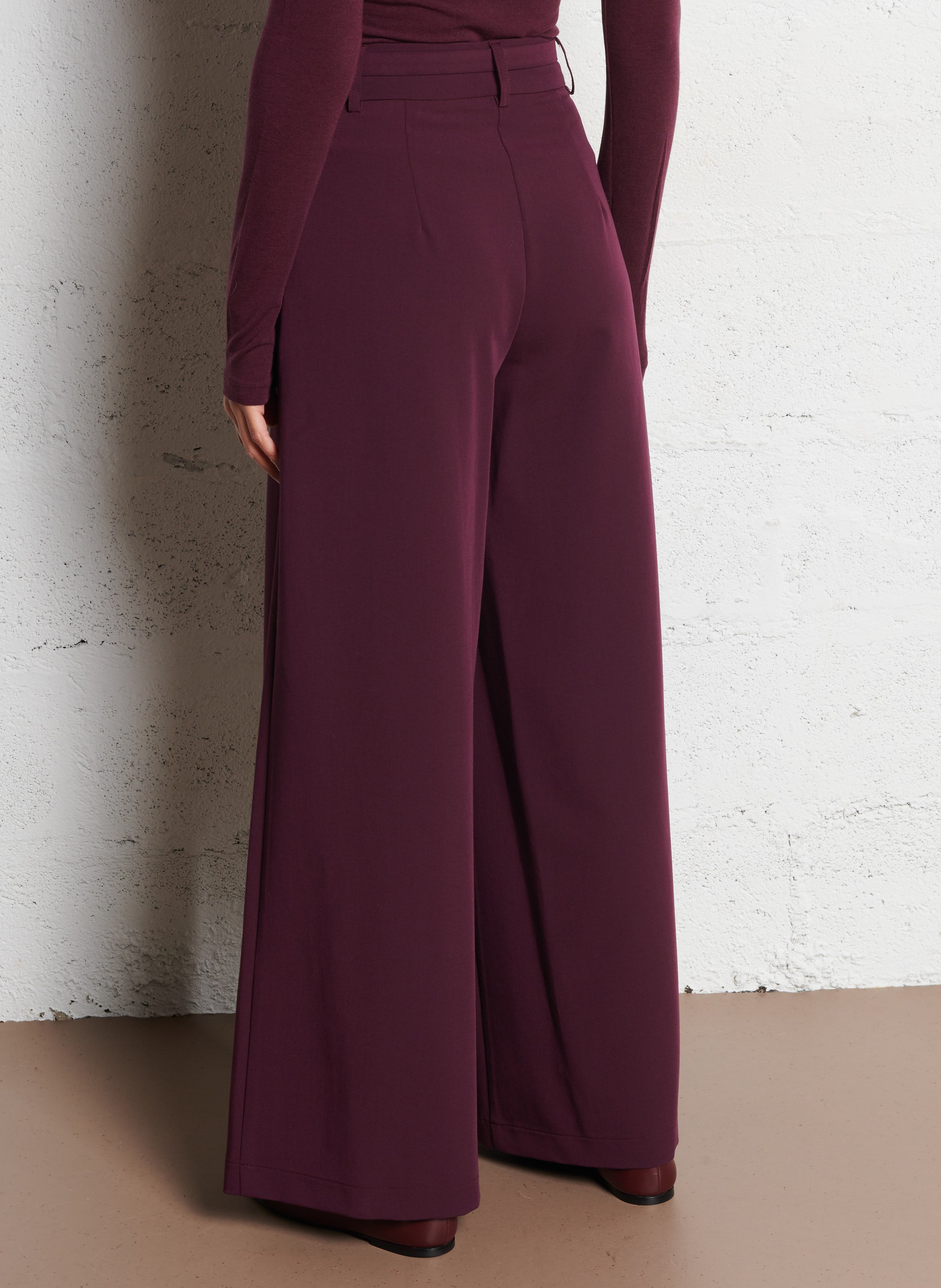 Pantalon ample taille haute ceinturé IMPERIAL Violet