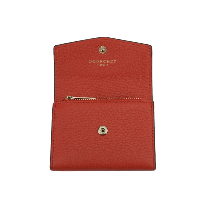 Porte-monnaie - cuir de veau POURCHET Rouge
