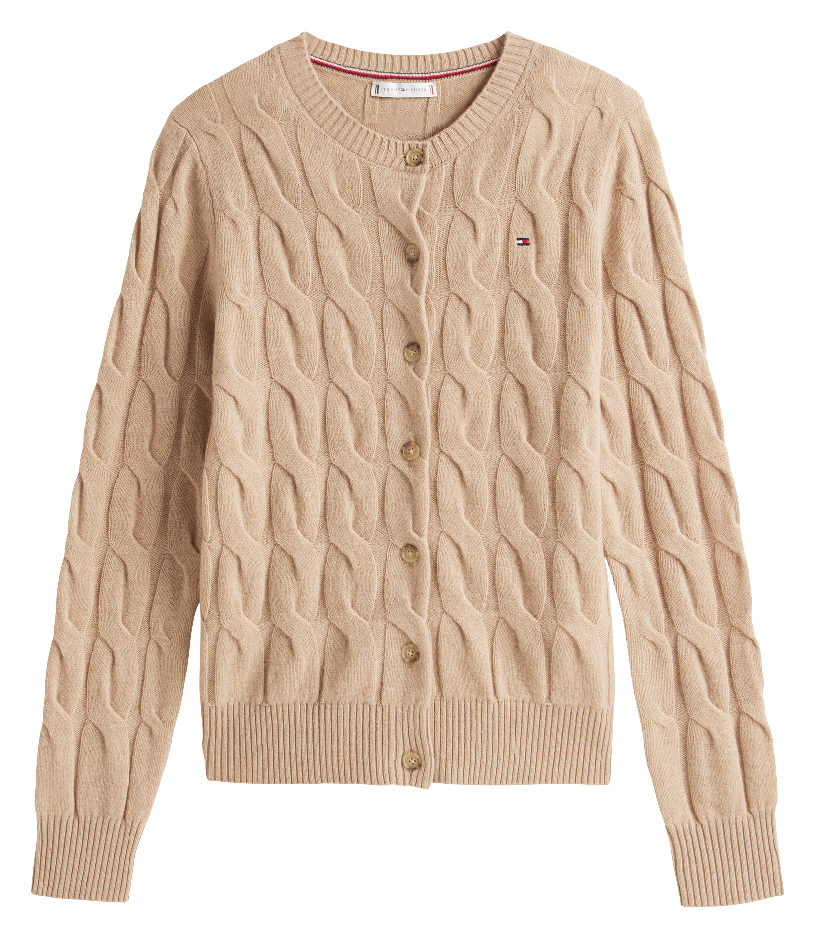 Gilet col rond en laine TOMMY HILFIGER Beige