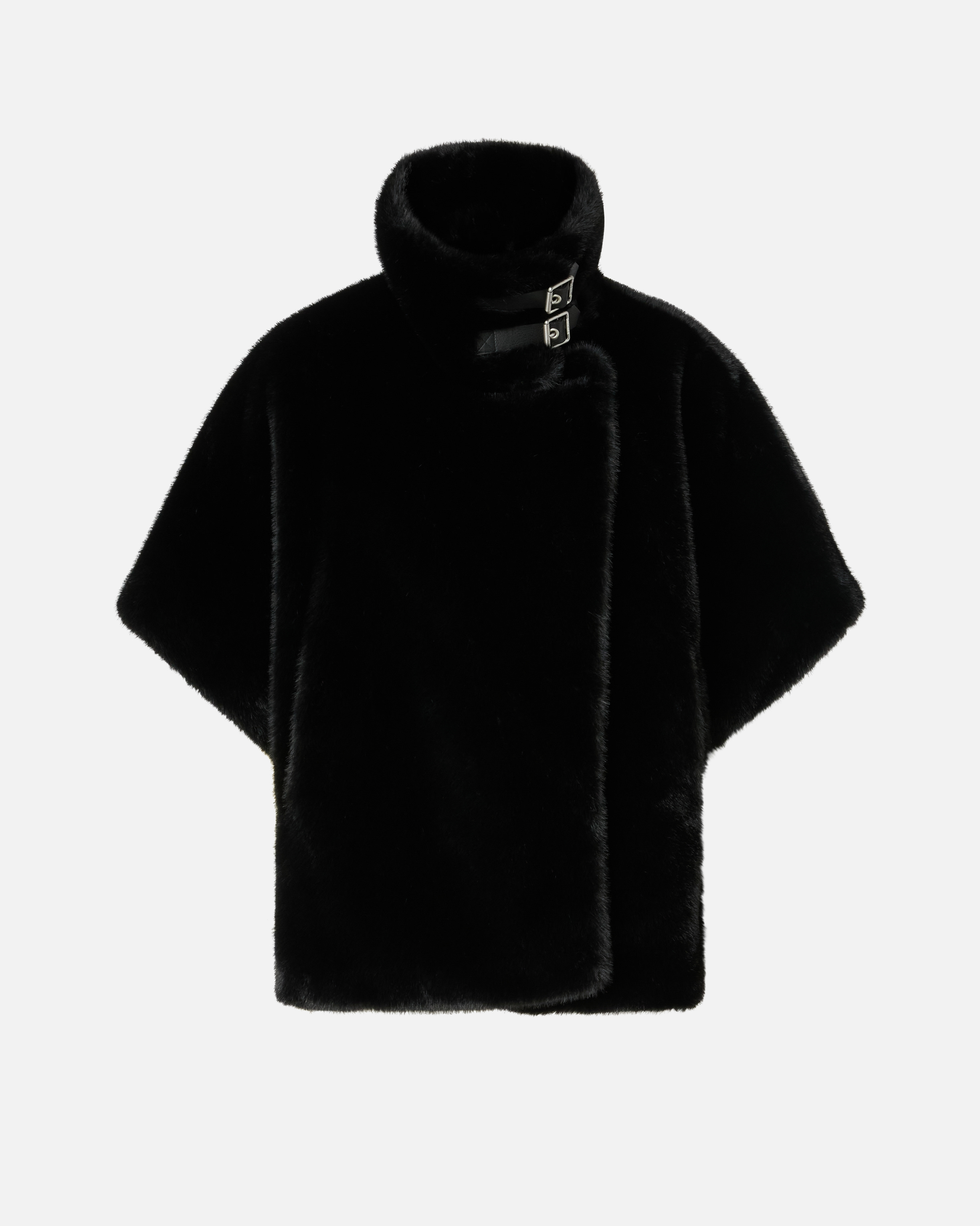 Faux fur cape PINKO Black