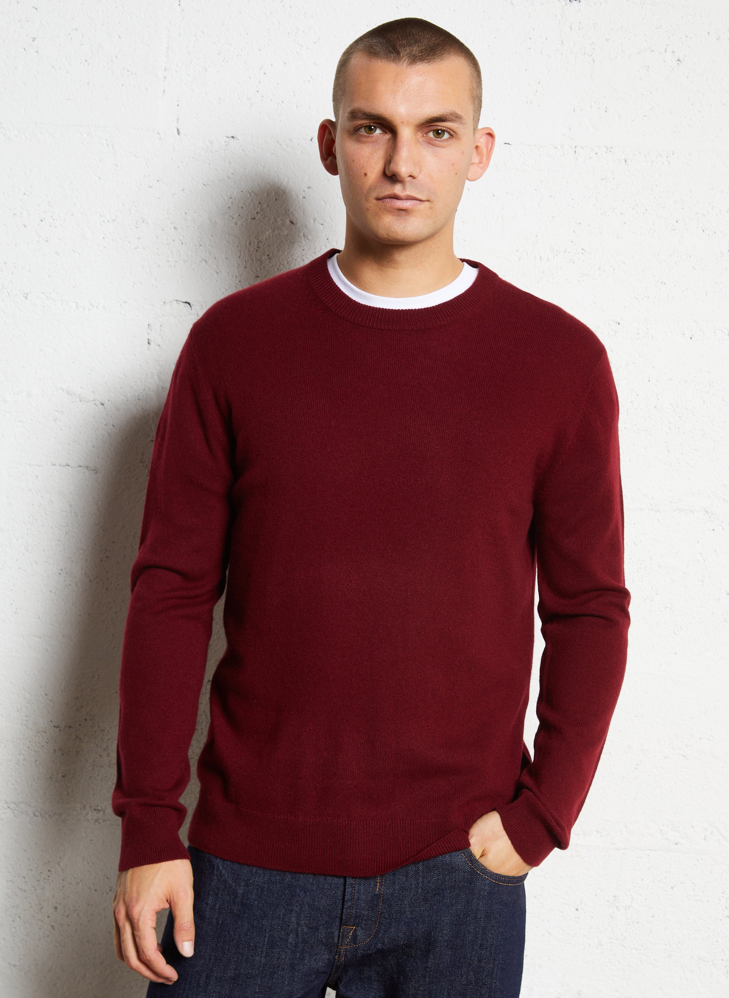 Straight cotton sweater with round neck AU PRINTEMPS PARIS