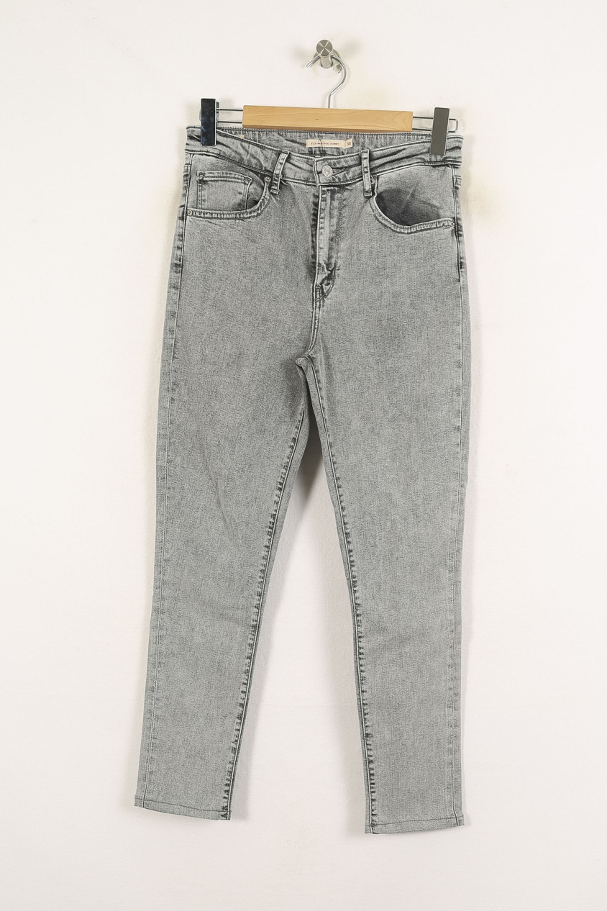 Cropped slim jeans with studs LEVI'S - Seconde main Grey