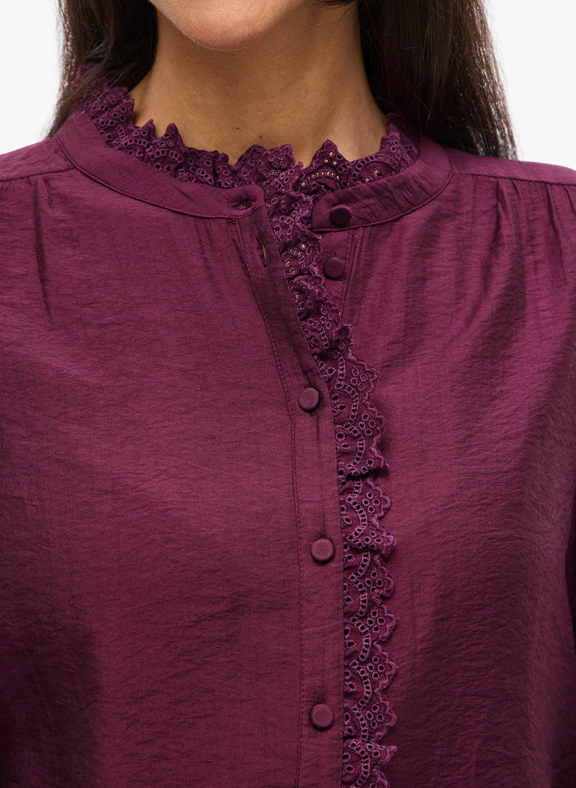 Chemise col montant  VILA Prune