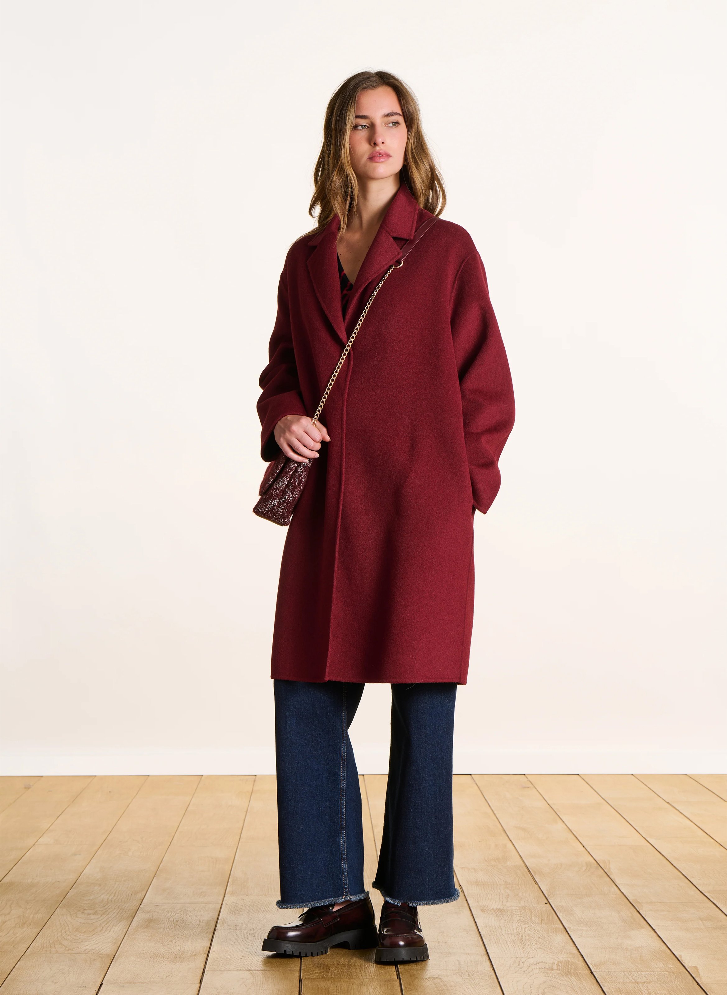 Wool-blend coat with tailored collar LA FEE MARABOUTEE