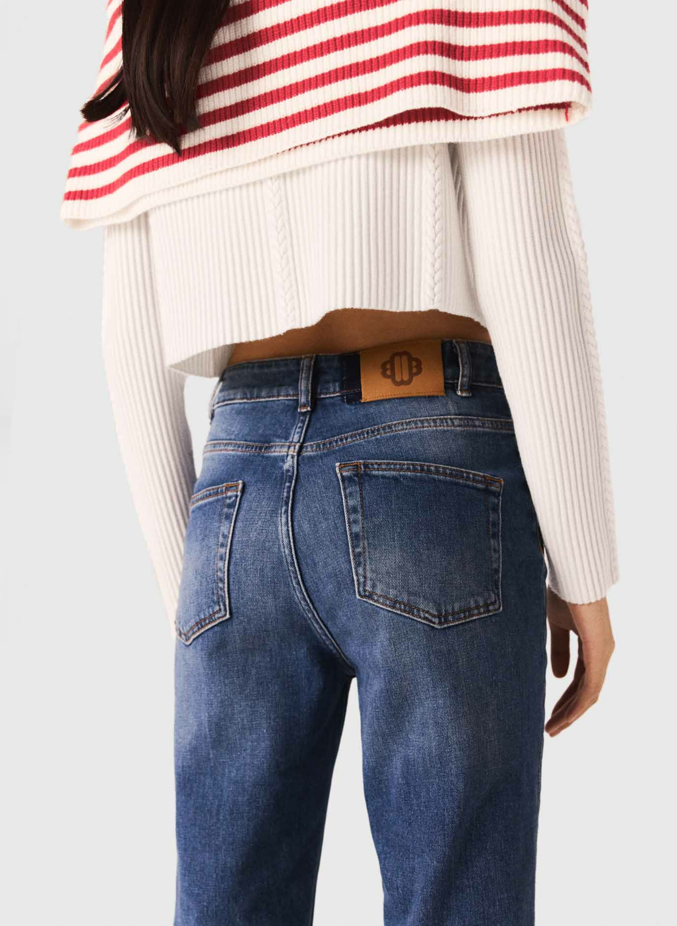 Straight-fit jeans van katoenmix MAJE Blauw