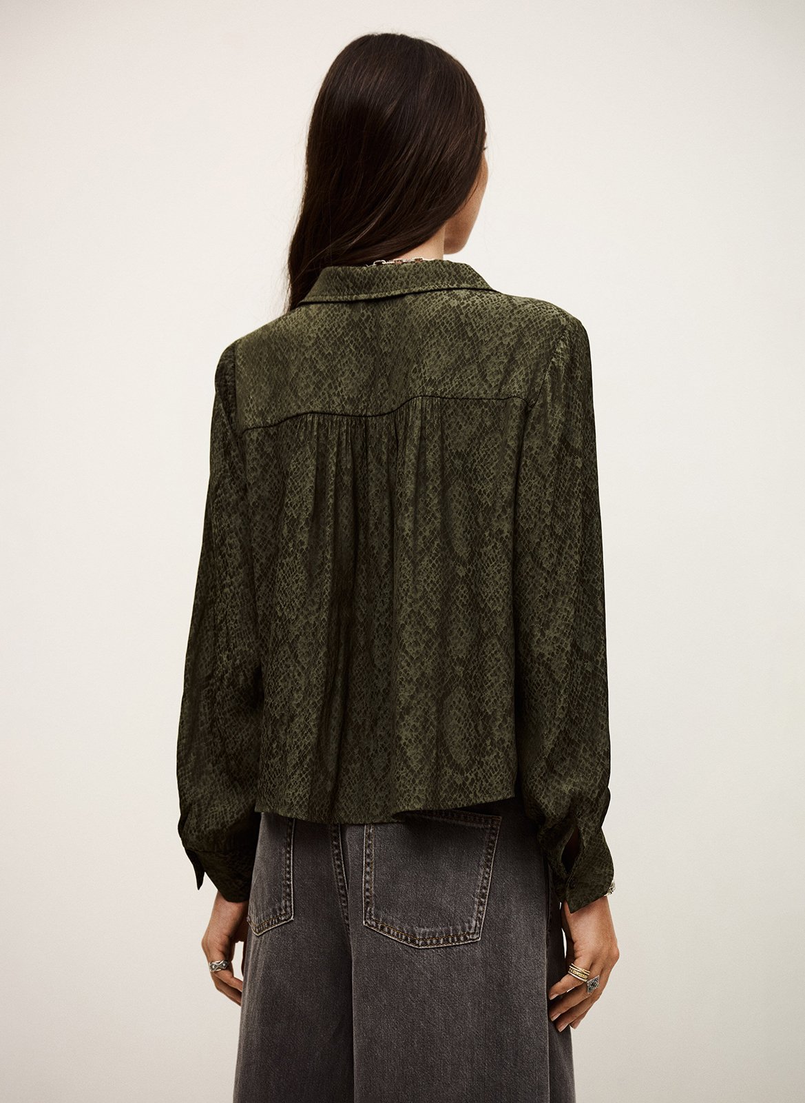 Blouse met klassieke kraag BA&SH Kaki