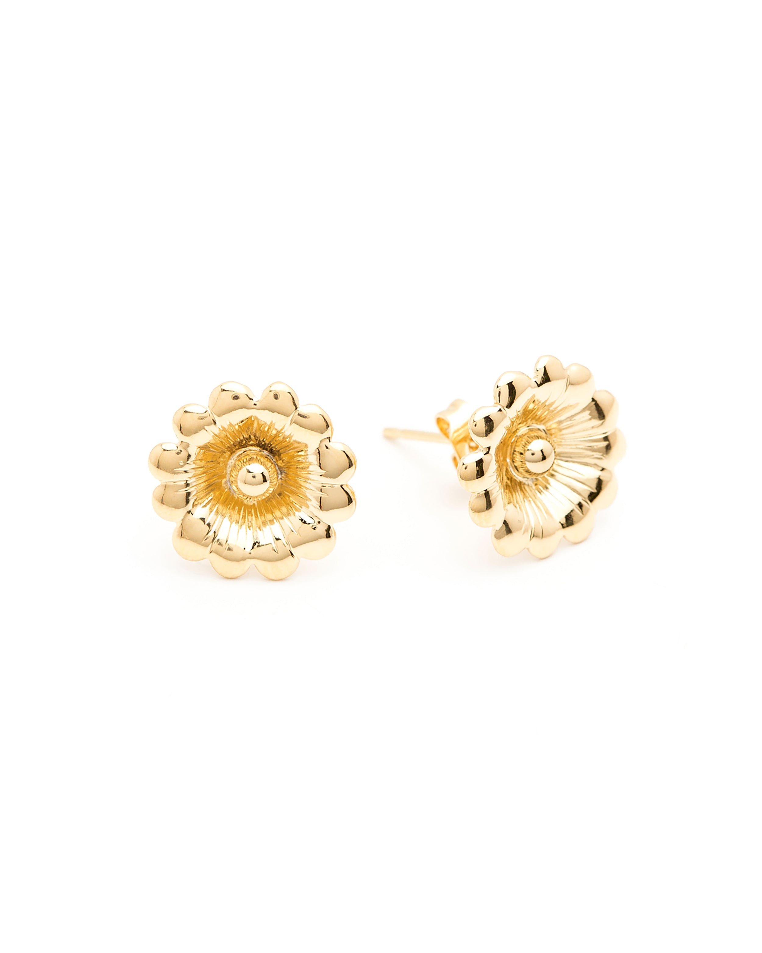 Flower stud earrings in gold-plated fine gold MONSIEUR SIMONE Golden