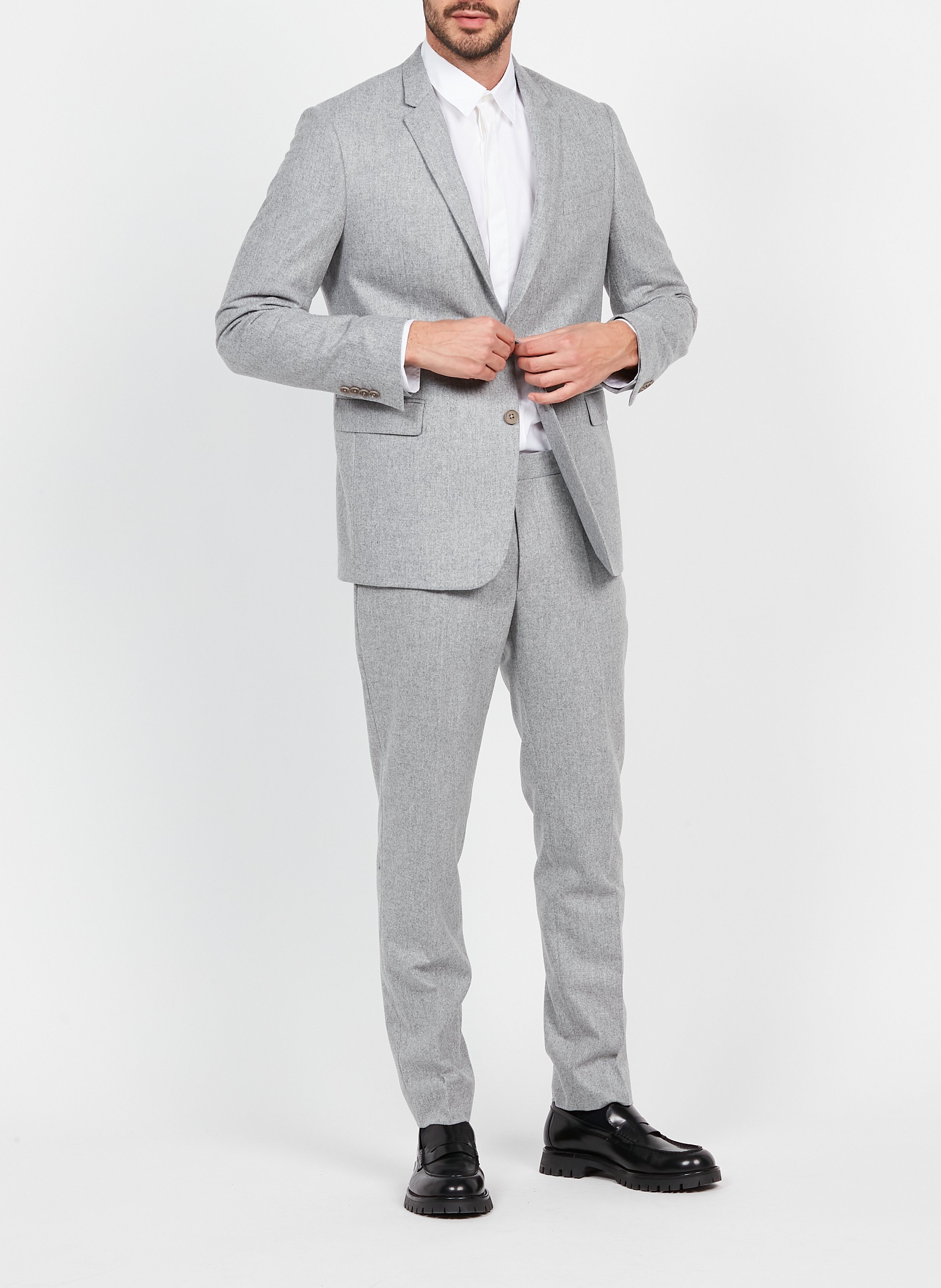 Felted wool suit jacket SAISON 1865 Grey