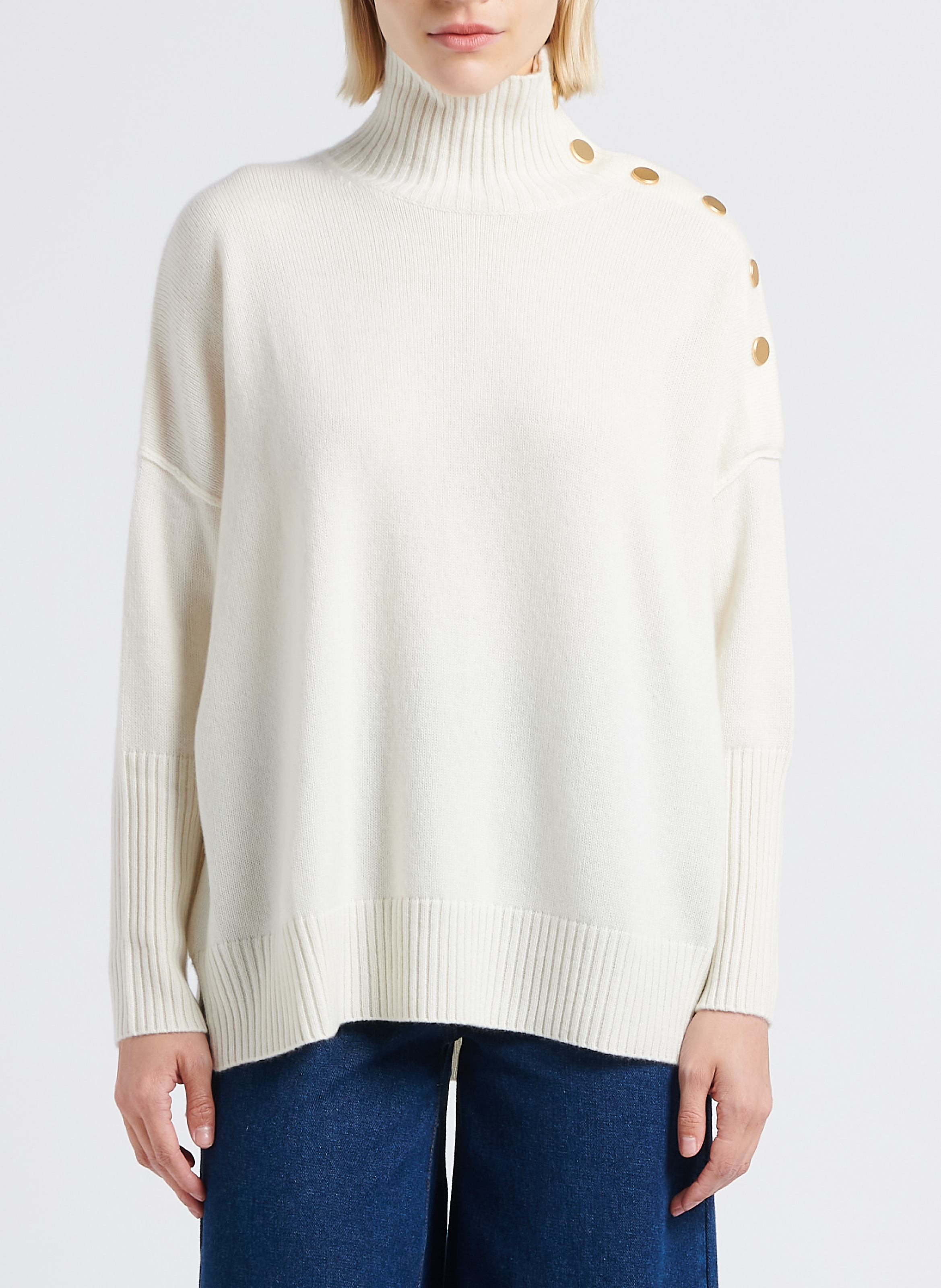 High-neck cashmere sweater KUJTEN White