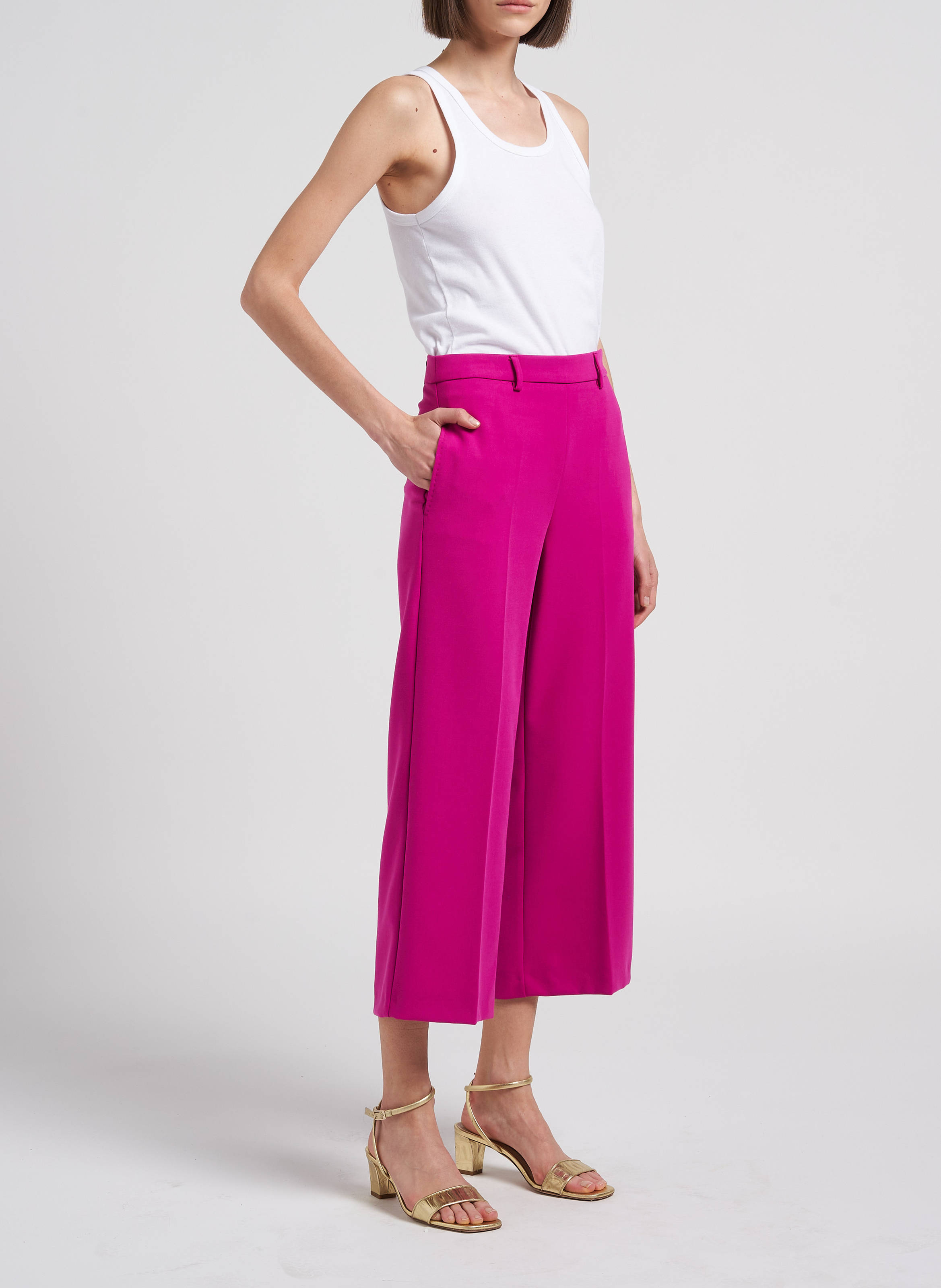 Wide-leg canvas pants MAX&Co. Pink