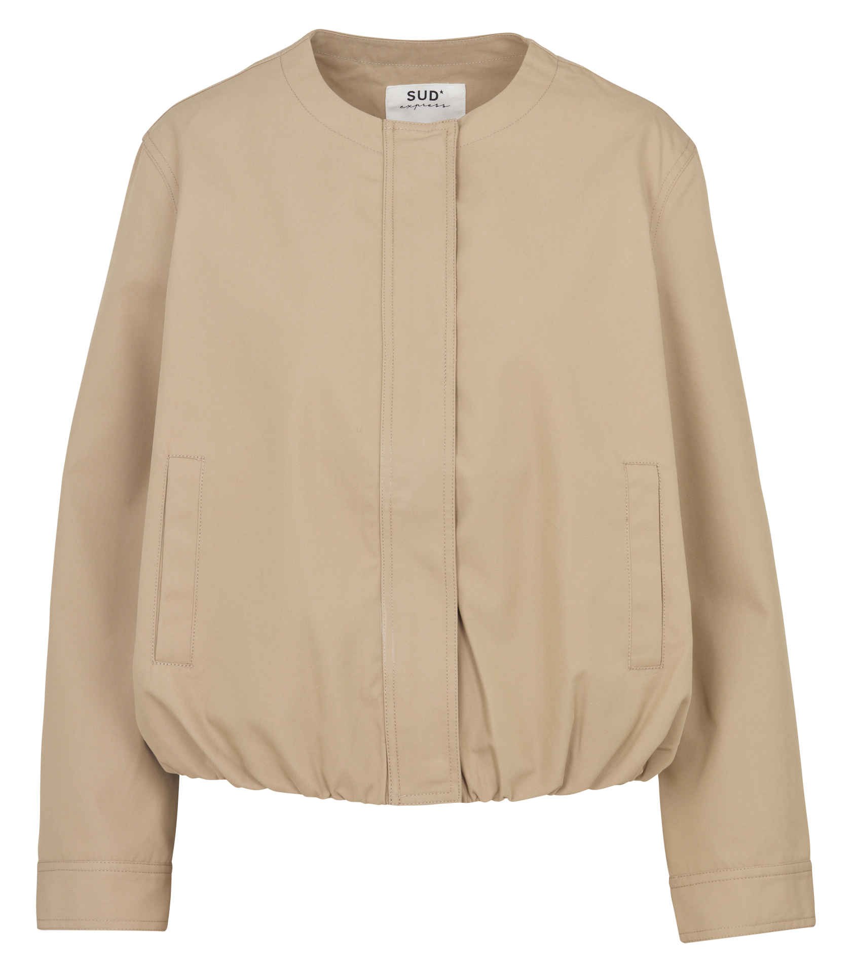 Veste col rond en coton mélangé  SUD EXPRESS Beige