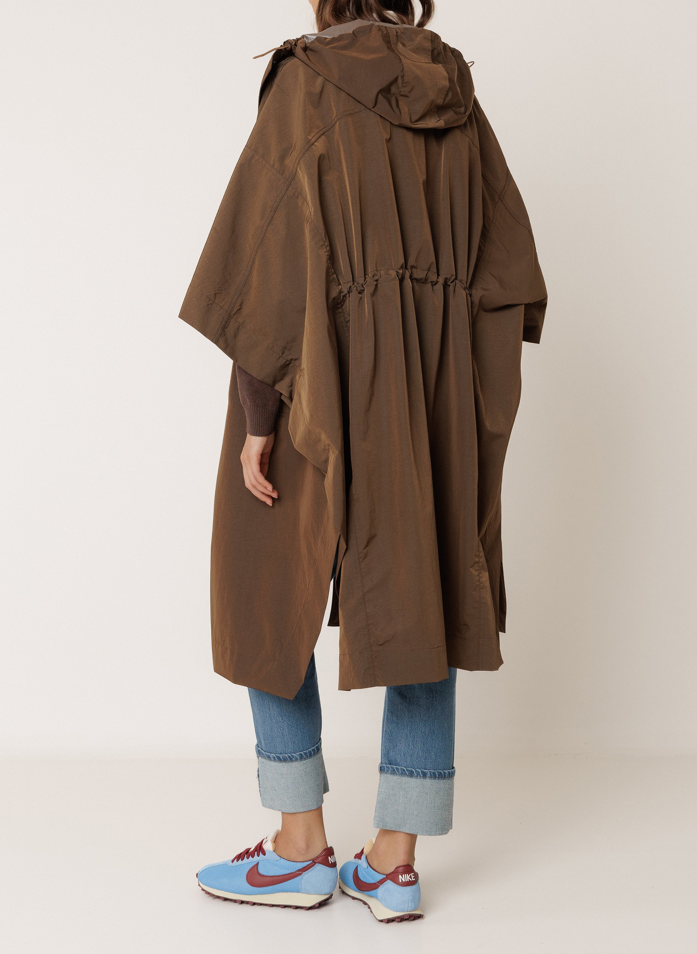 Parka oversize à capuche unie INDI & COLD Marron