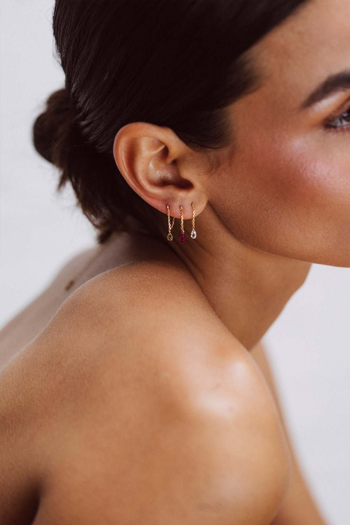 Mia gold 750 earrings - orange sapphire YAY Orange