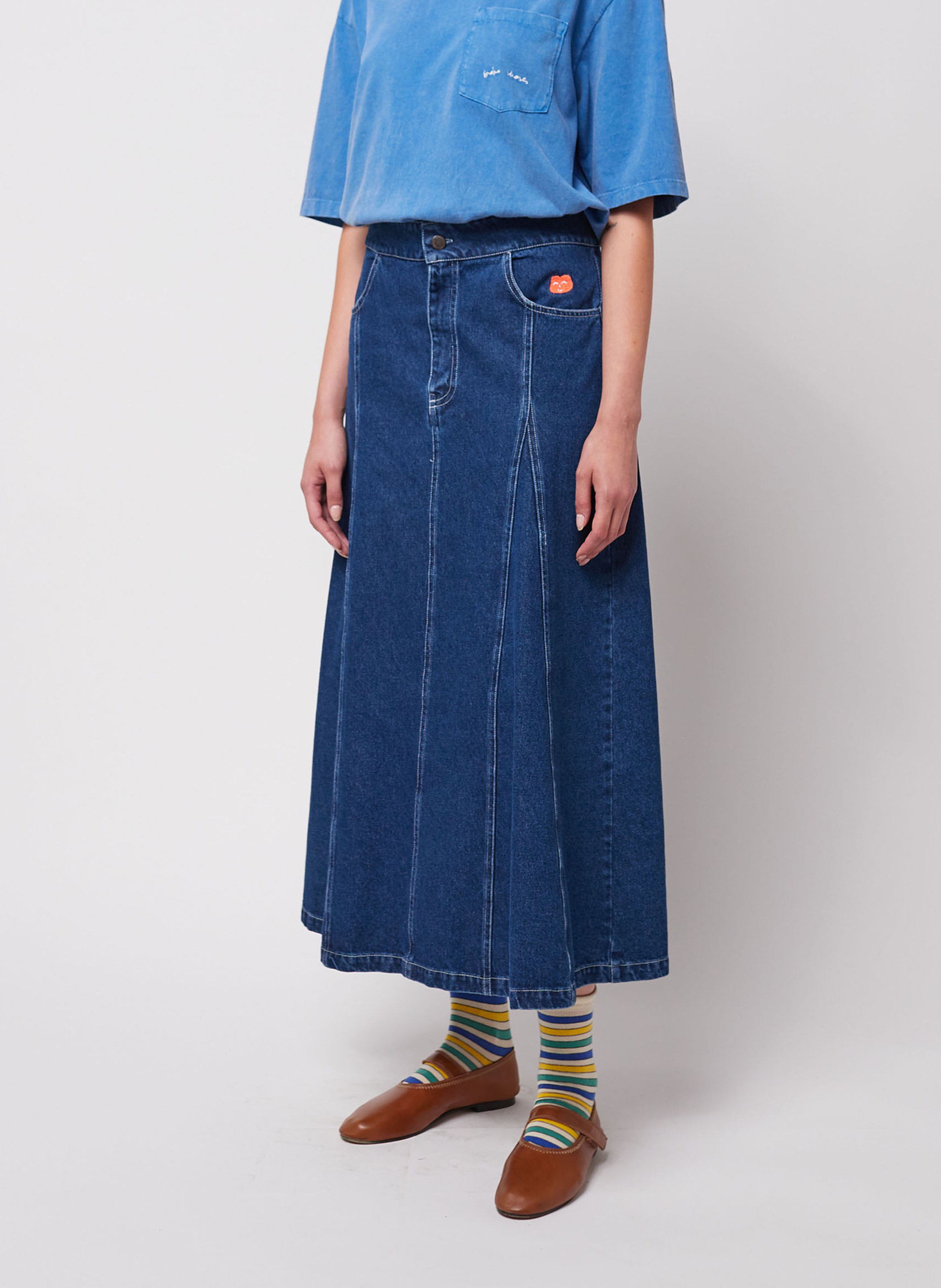 Halflange, katoenen plooirok BOBO CHOSES Roze