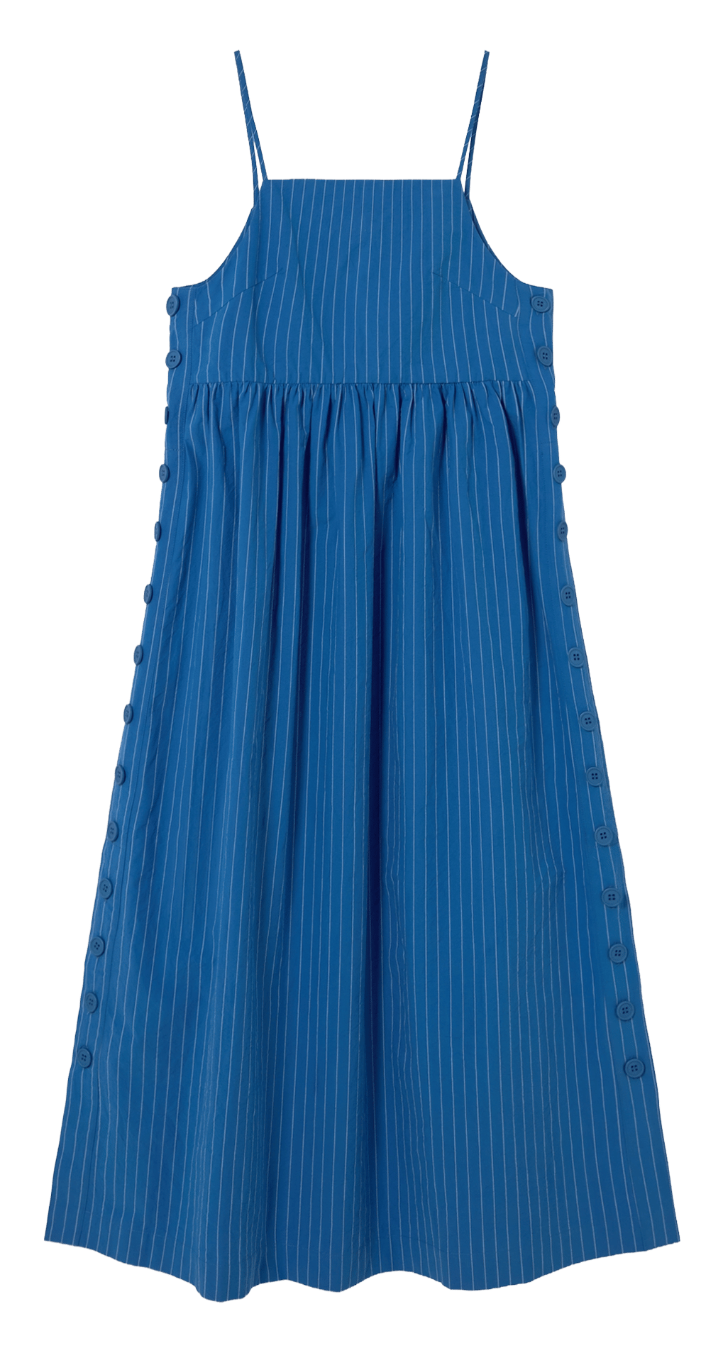 Robe longue en coton et lin rayé THE TINY BIG SISTER Bleu