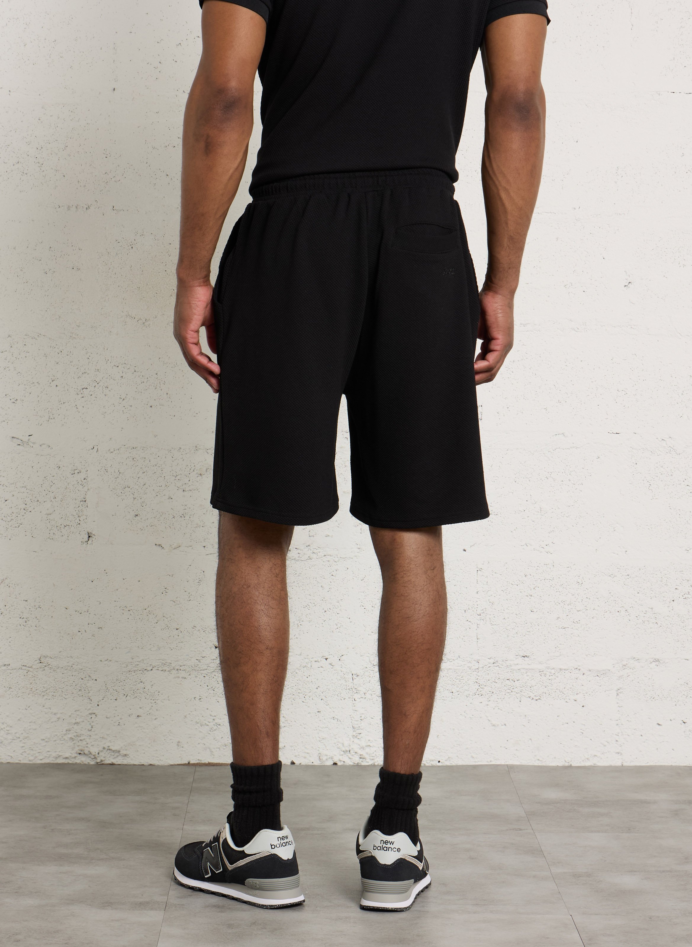 Short droit texturé SCHOTT Noir