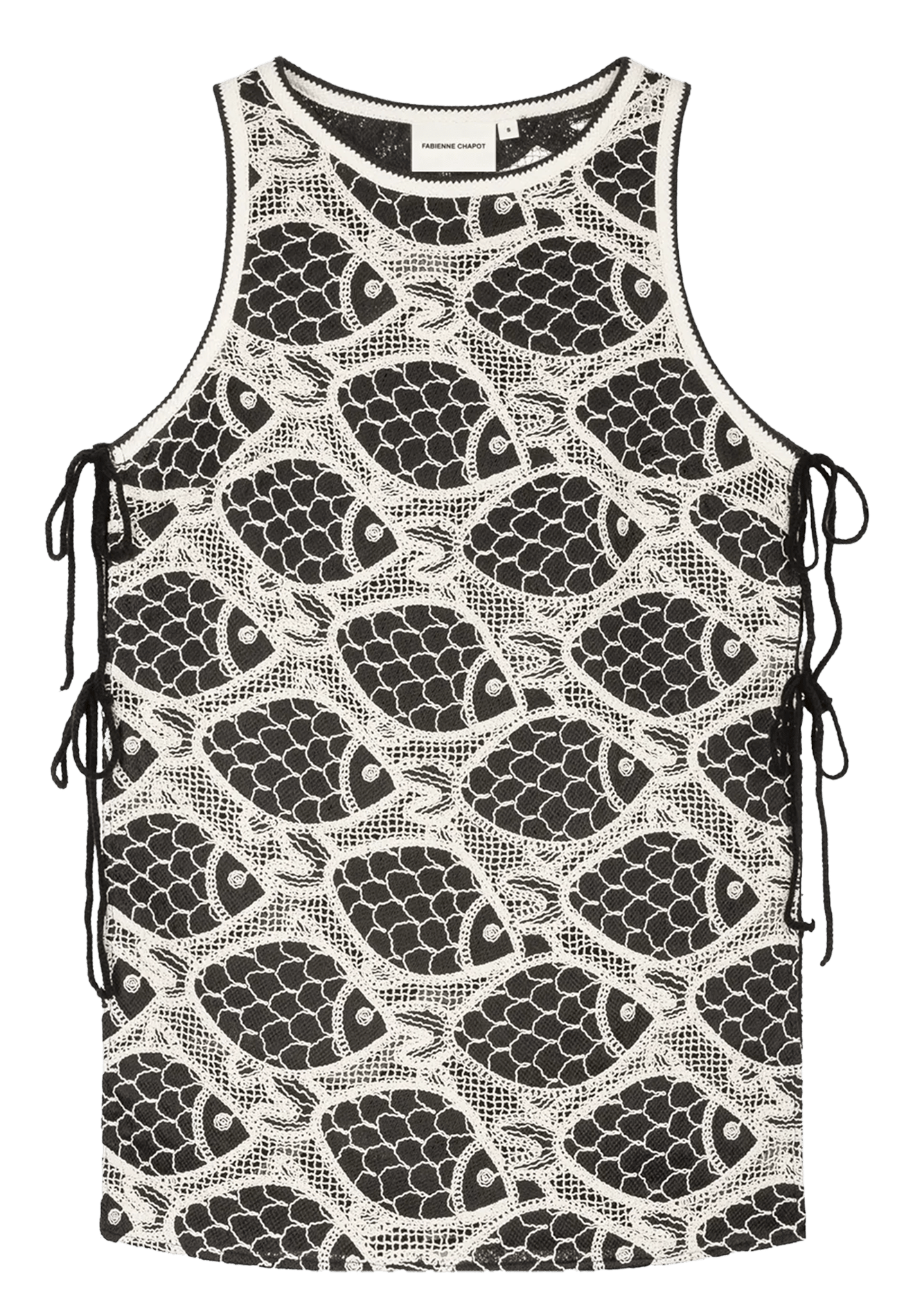 Buttoned lace top FABIENNE CHAPOT Black