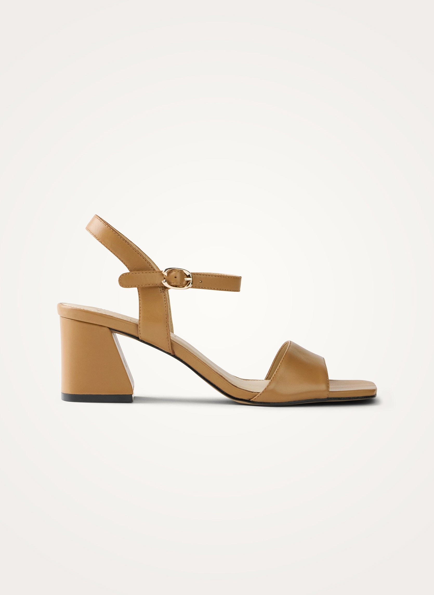 Leather metallic effect sandals with heel and strap VANESSA WU