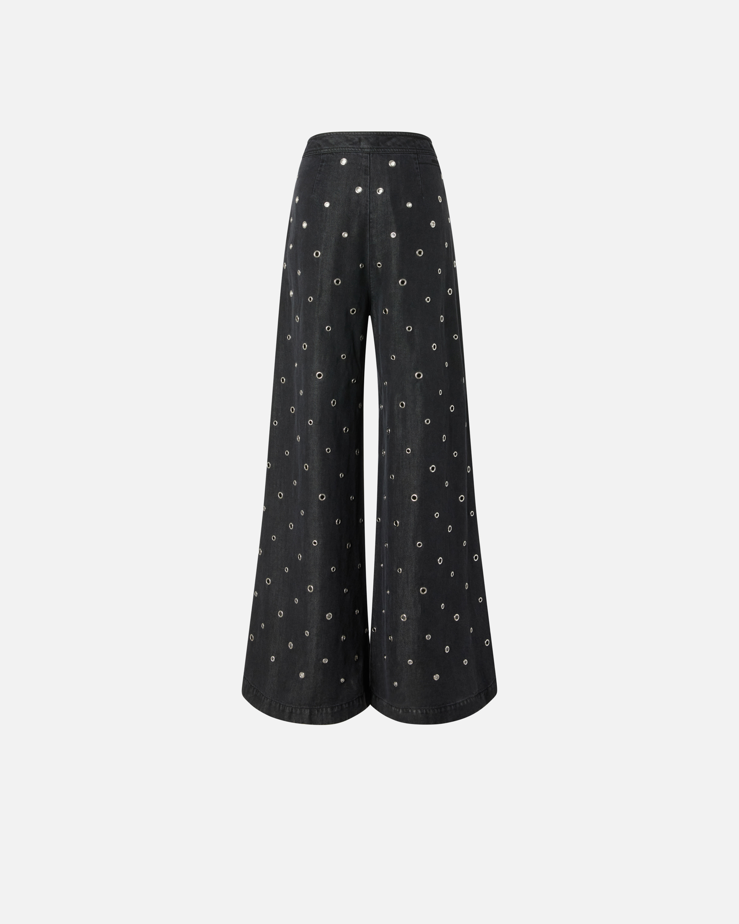 Jean wide leg en denim foncé avec œillets PINKO Noir