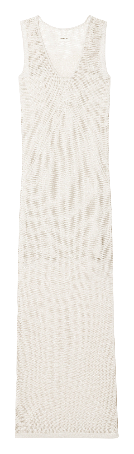 Long cotton-blend V-neck dress ZADIG&VOLTAIRE Beige